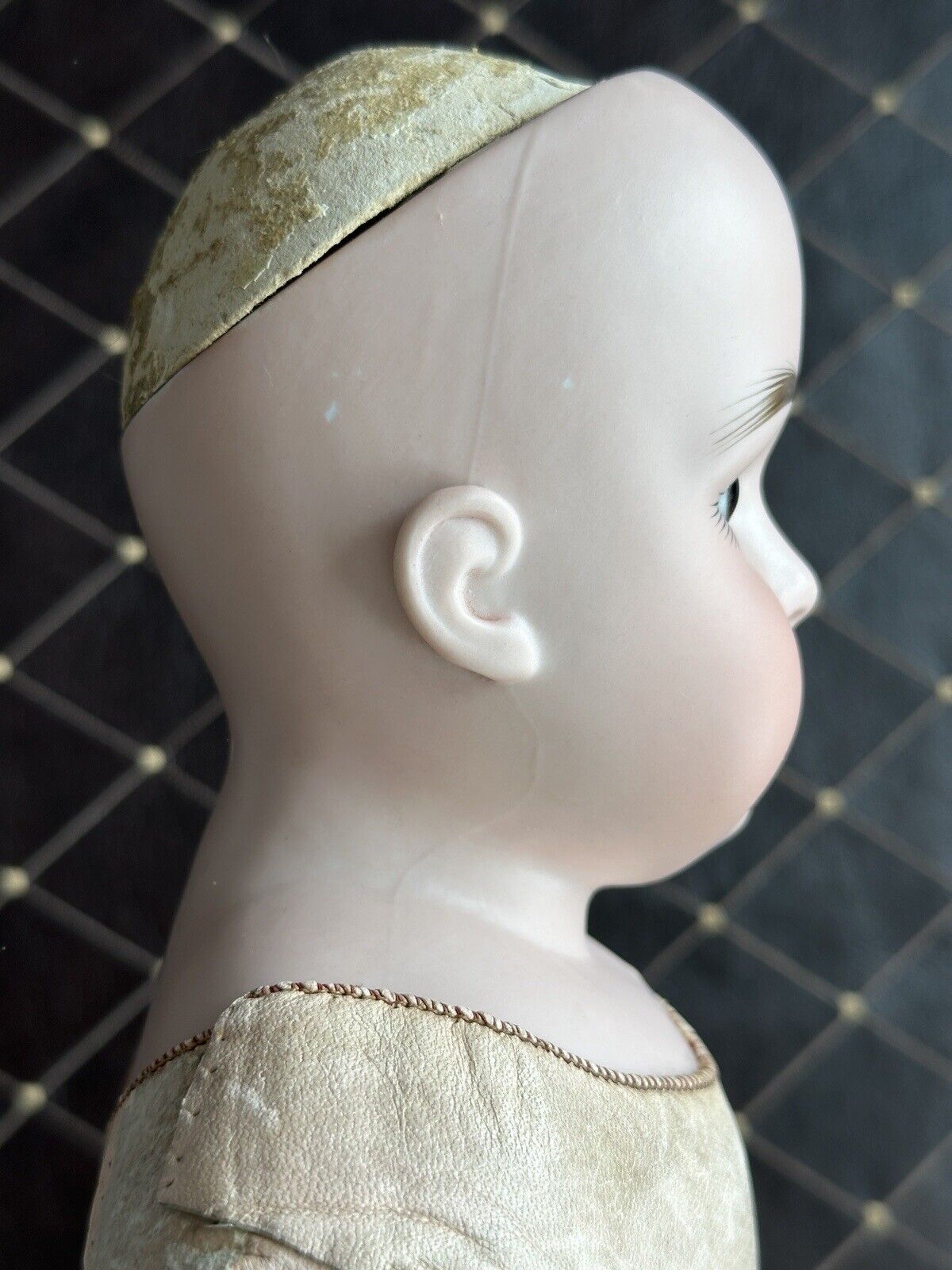 Antique German 22” Kestner Bisque Shoulder Head Leather Body Doll