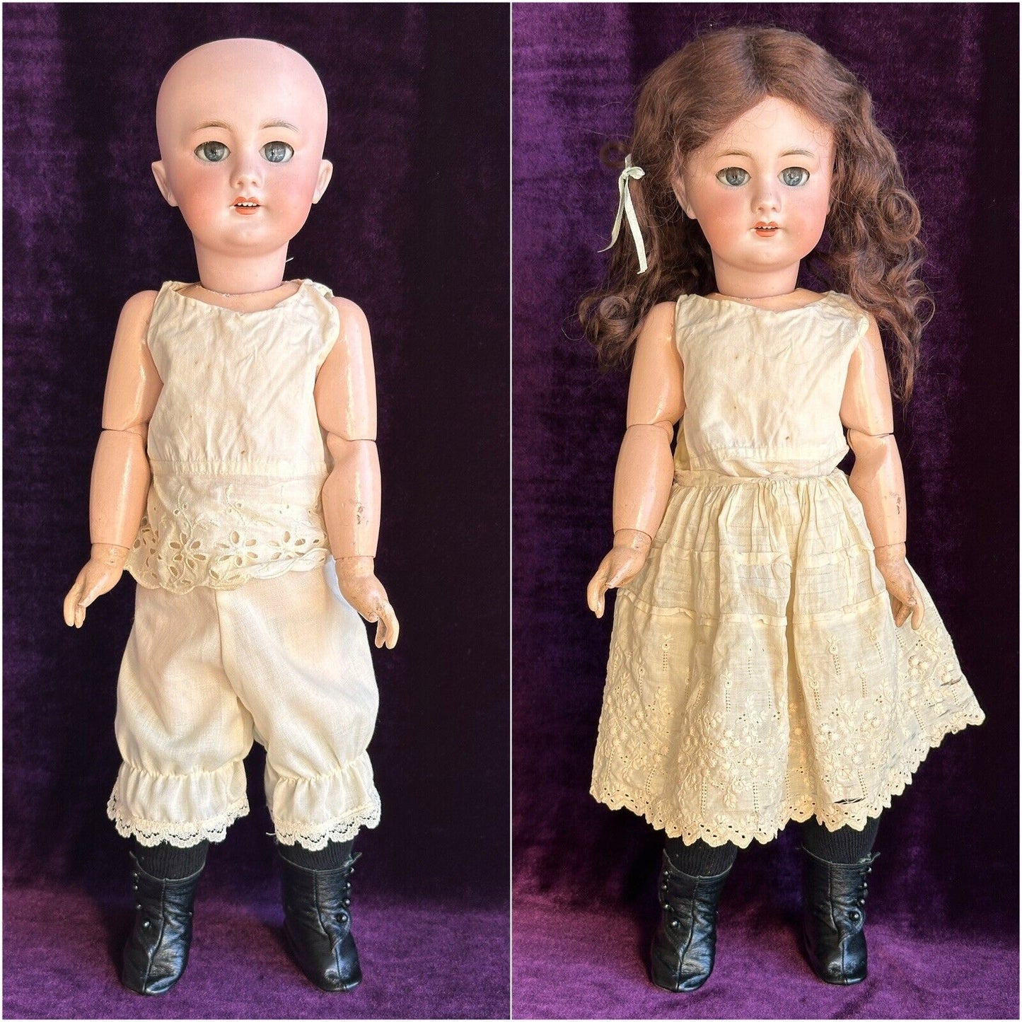 Antique German French 18” Tete Jumeau Dep Bisque Head Doll