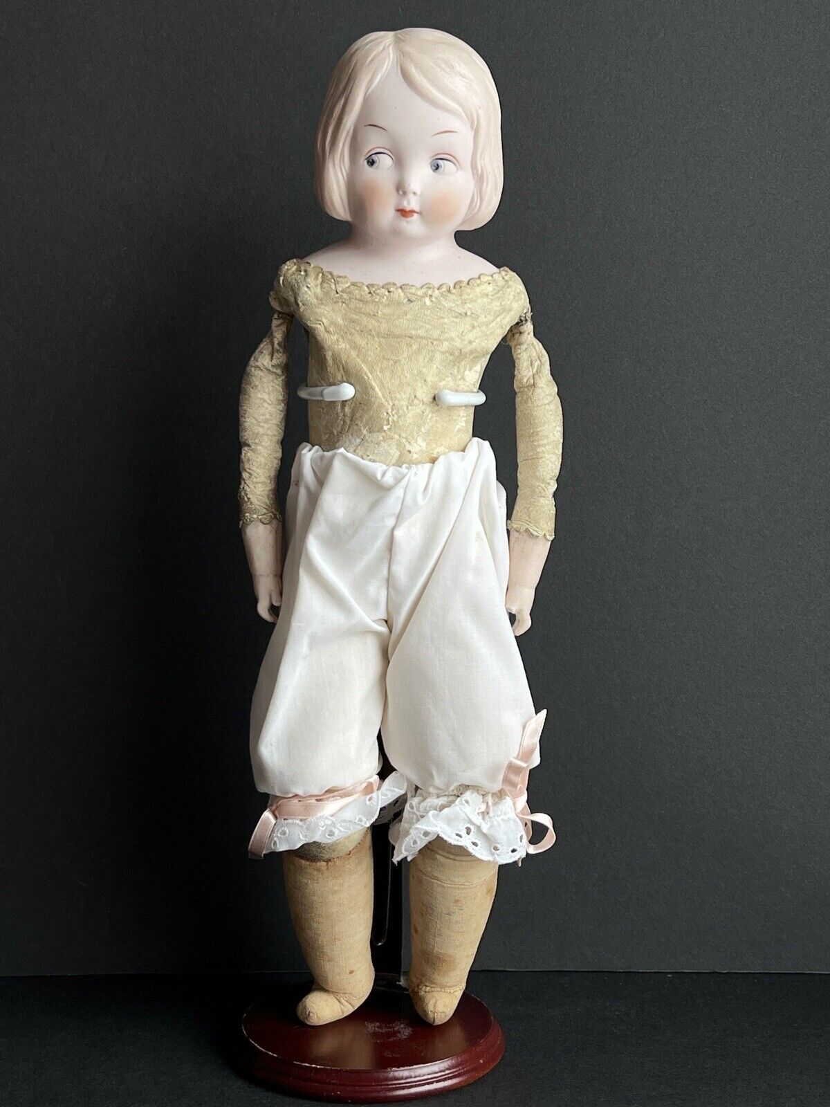 Antique German Gebruder Heubach (?) Bisque Shoulder Head Googly Eye Doll