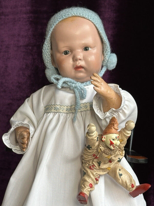 Antique American Schoenhut 14” Wood Baby Doll