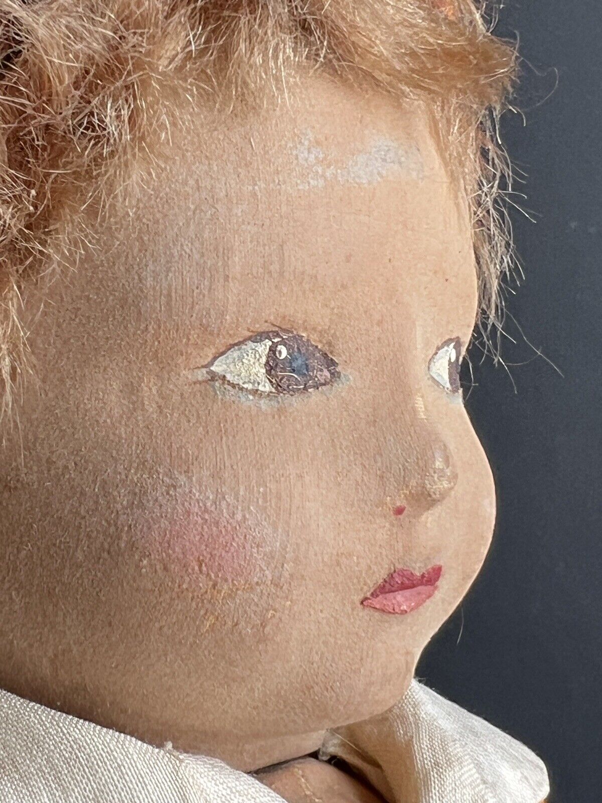 Antique English Early Cloth Chad Valley Boy Doll with Original Tag Felt Clothes