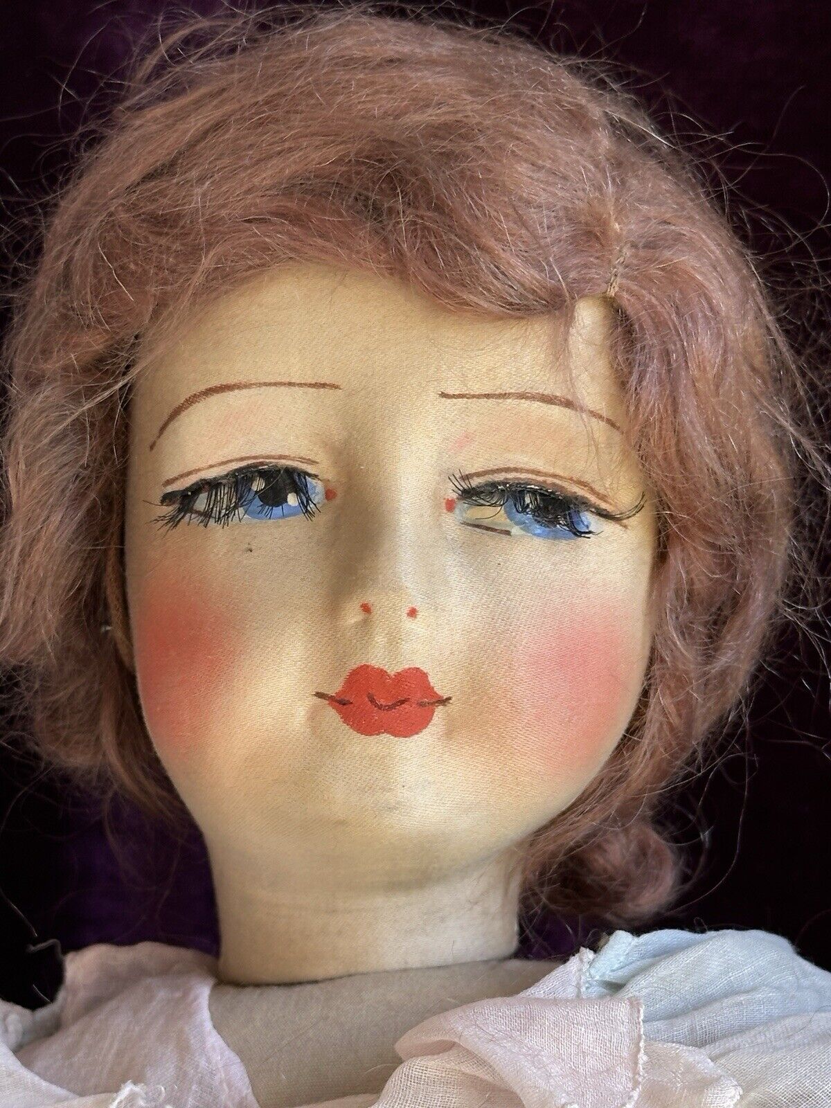 Antique/Vintage American Blossom 25” Boudoir Cloth Girl Doll