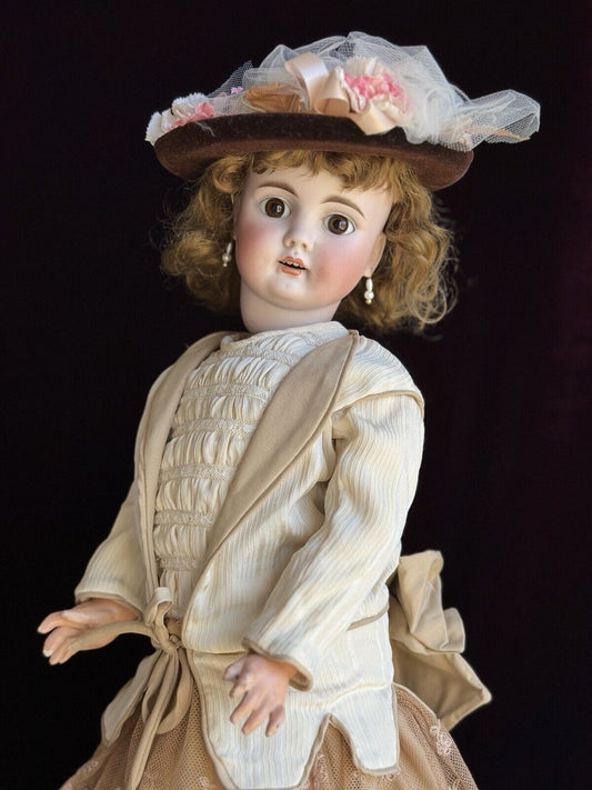 Antique German 22" Bahr Proschild 224 Edison Phonograph Sonnenberg Bisque Doll