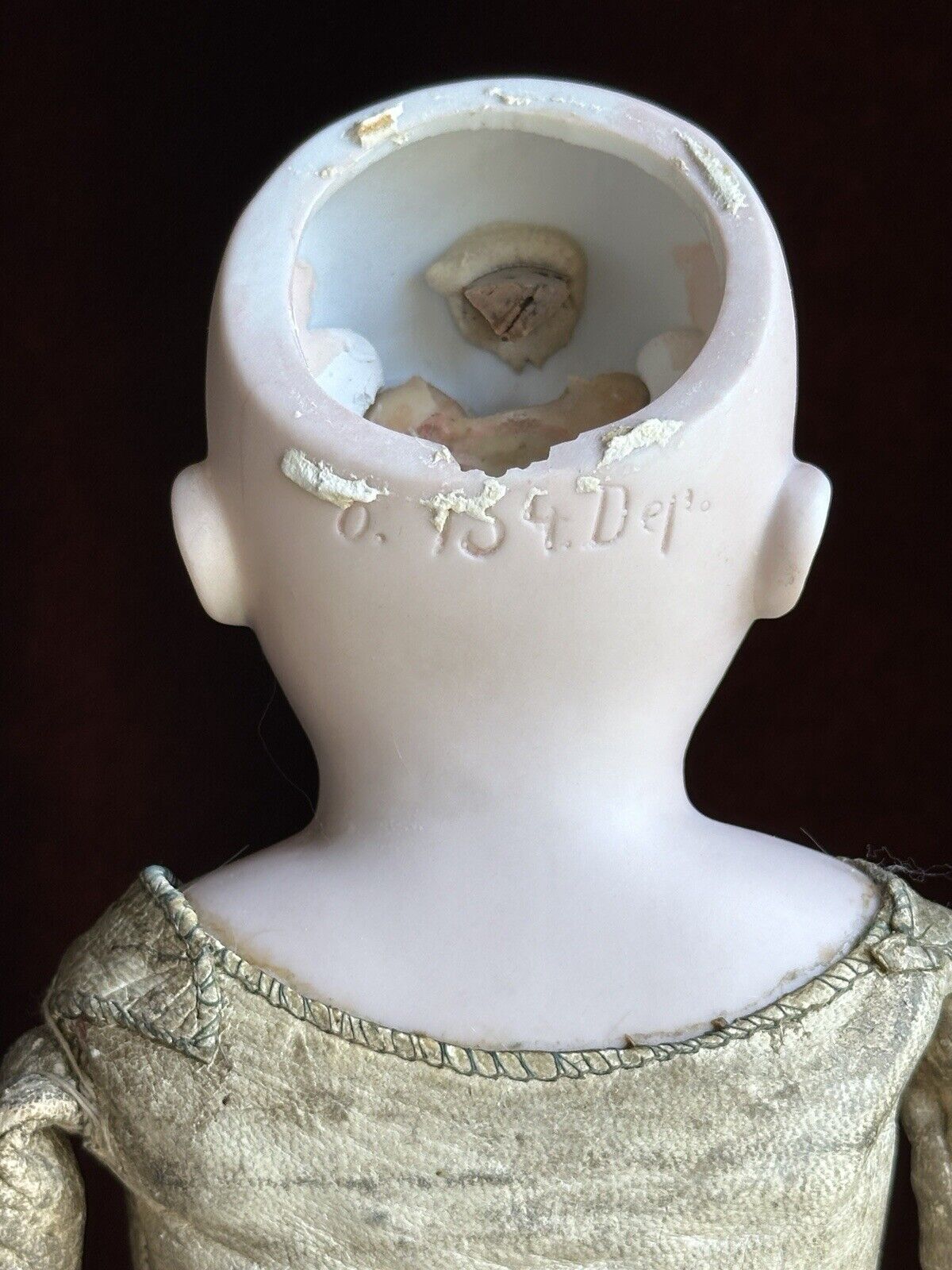 Antique German 19” Kestner 154 Bisque Shoulder Head Doll