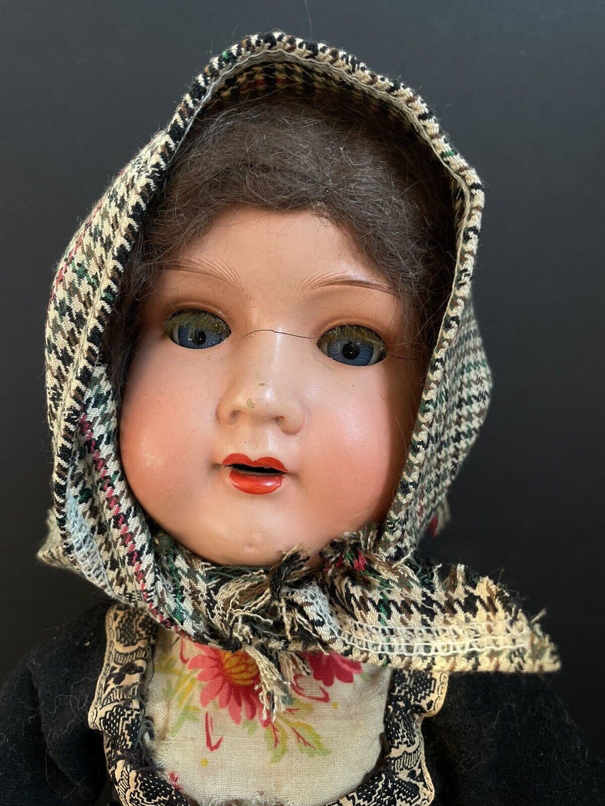 Antique German Armand Marseille All Composition Doll Traditional Dutch Costume