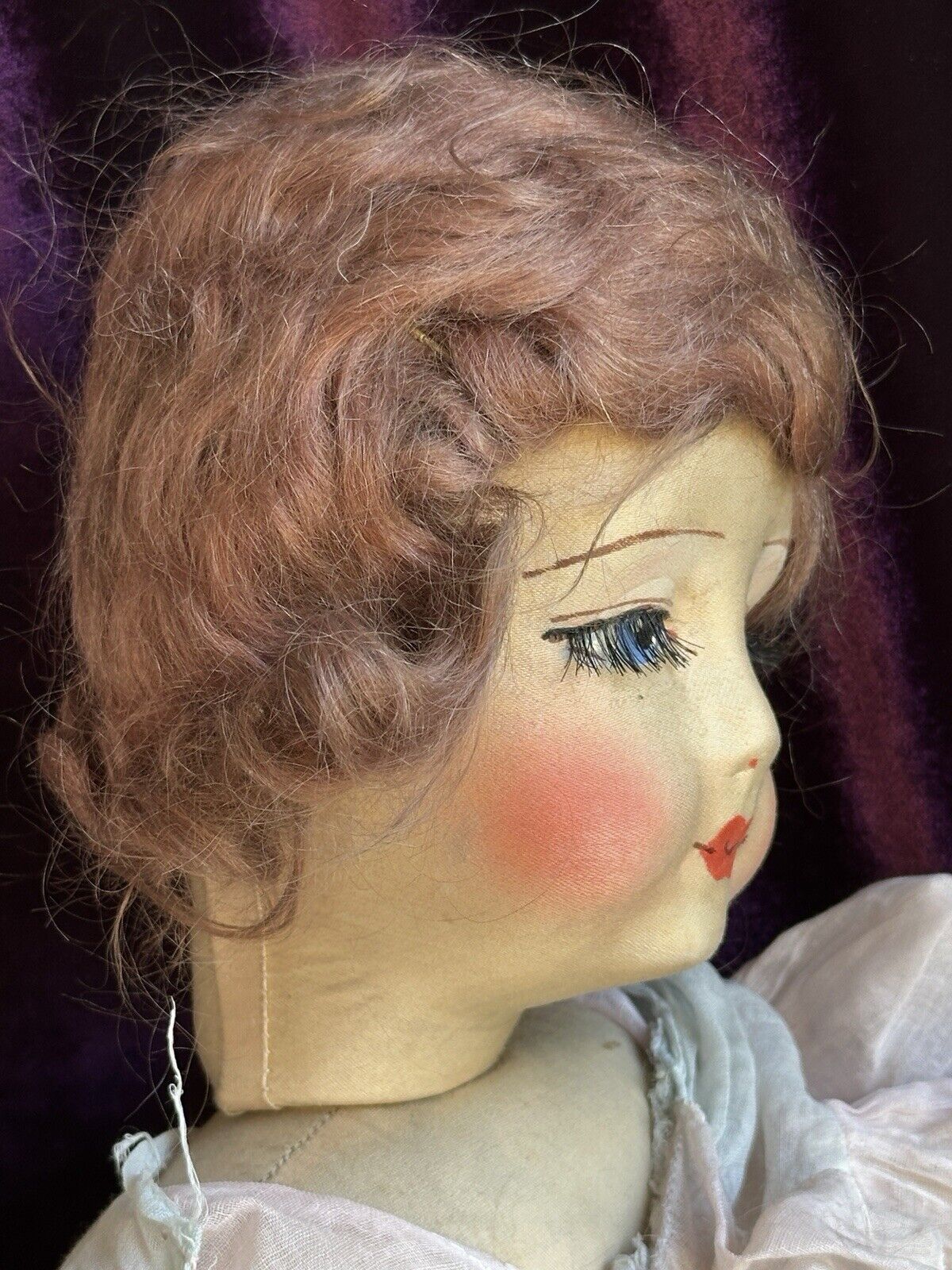 Antique/Vintage American Blossom 25” Boudoir Cloth Girl Doll