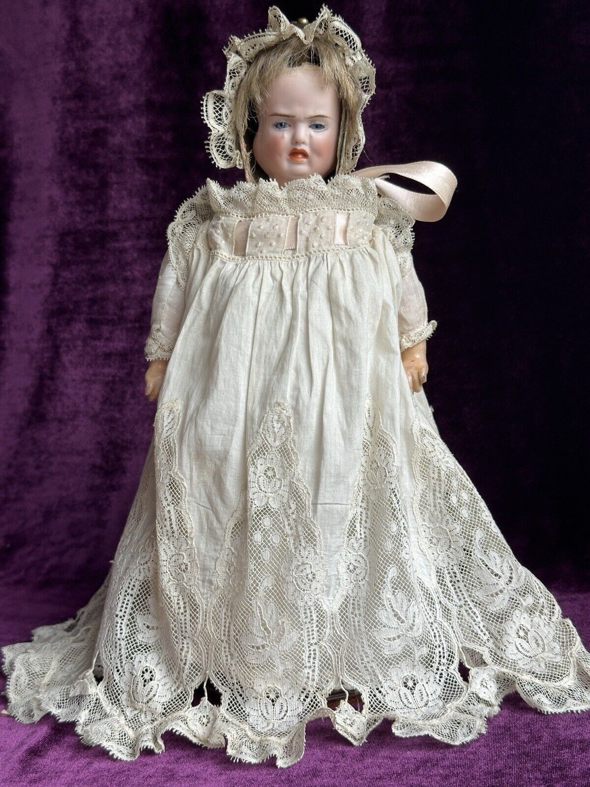 Antique German Carl Bergner 3-Faces Multifaceted Bisque Head Doll