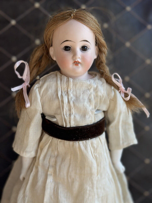 Antique German 14.5” Cuno & Otto Dressel COD 93 DEP Bisque Shoulder Head Doll