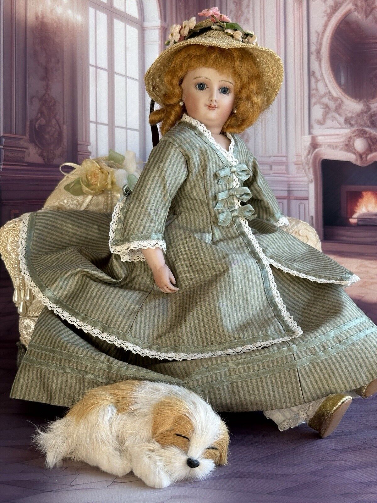 Artist 12” Porcelain Reproduction of Antique French Smiling Bru Fashion Doll