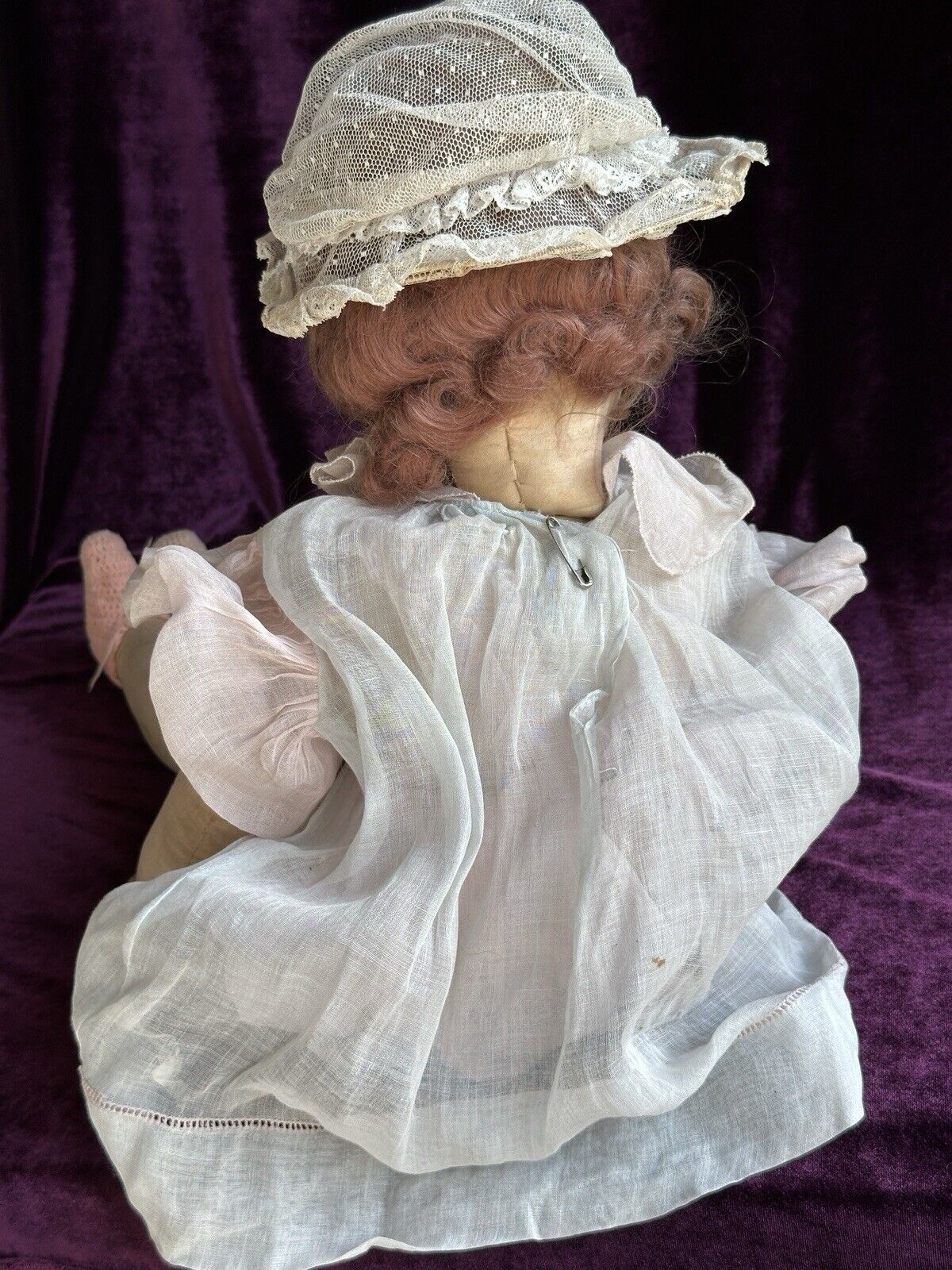 Antique/Vintage American Blossom 25” Boudoir Cloth Girl Doll