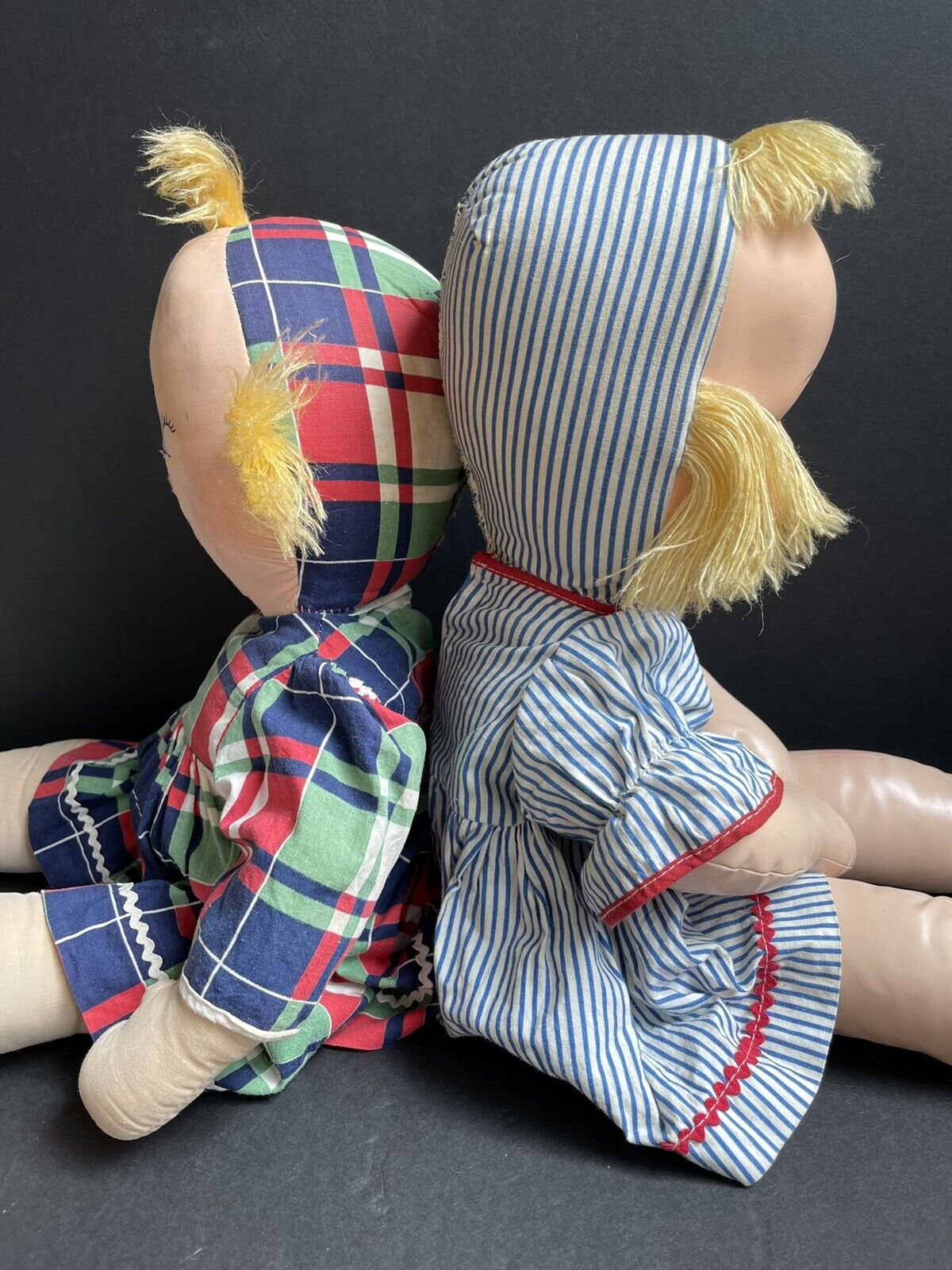 2 GUND MFG. Toy Plush Cloth Dolls Fannie Freckles and Nancy Lou (?)