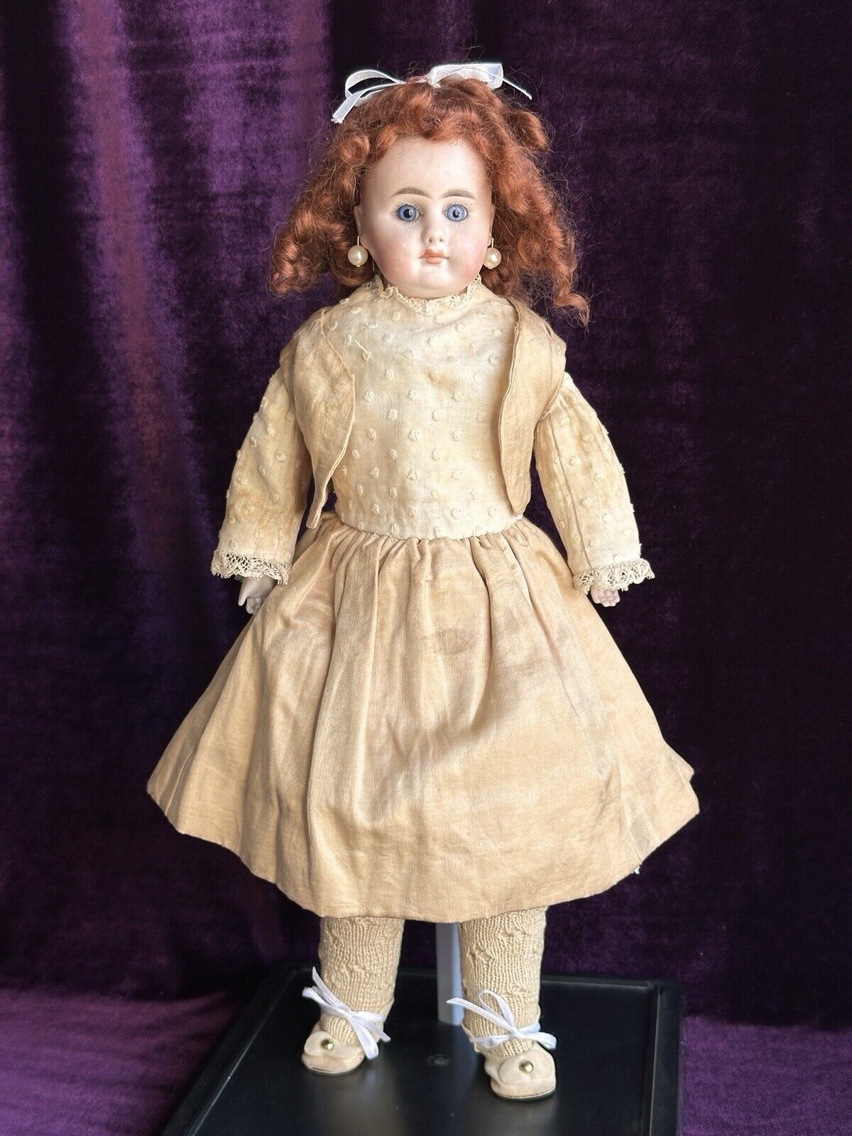 Antique German 16” Gebruder Kuhnlenz 38-28 (?) Bisque Shoulder Belton Head Doll