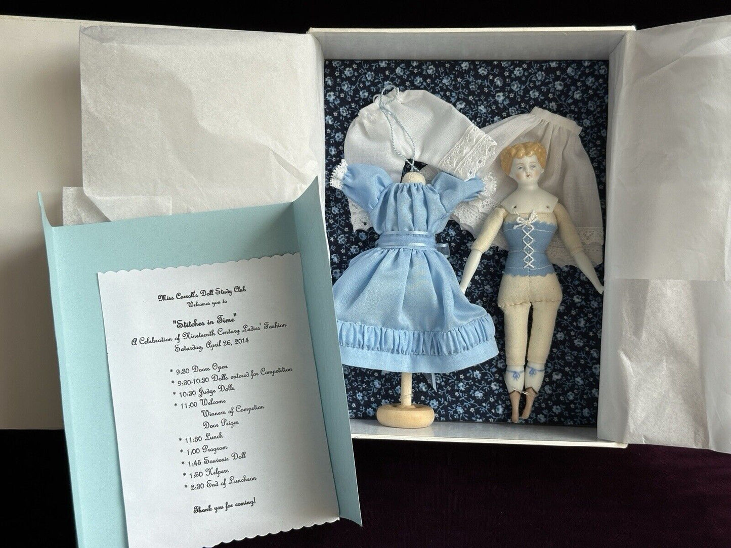 Collectible Porcelain Repro of China Doll by Rosemarie Snyder with Wardrobe