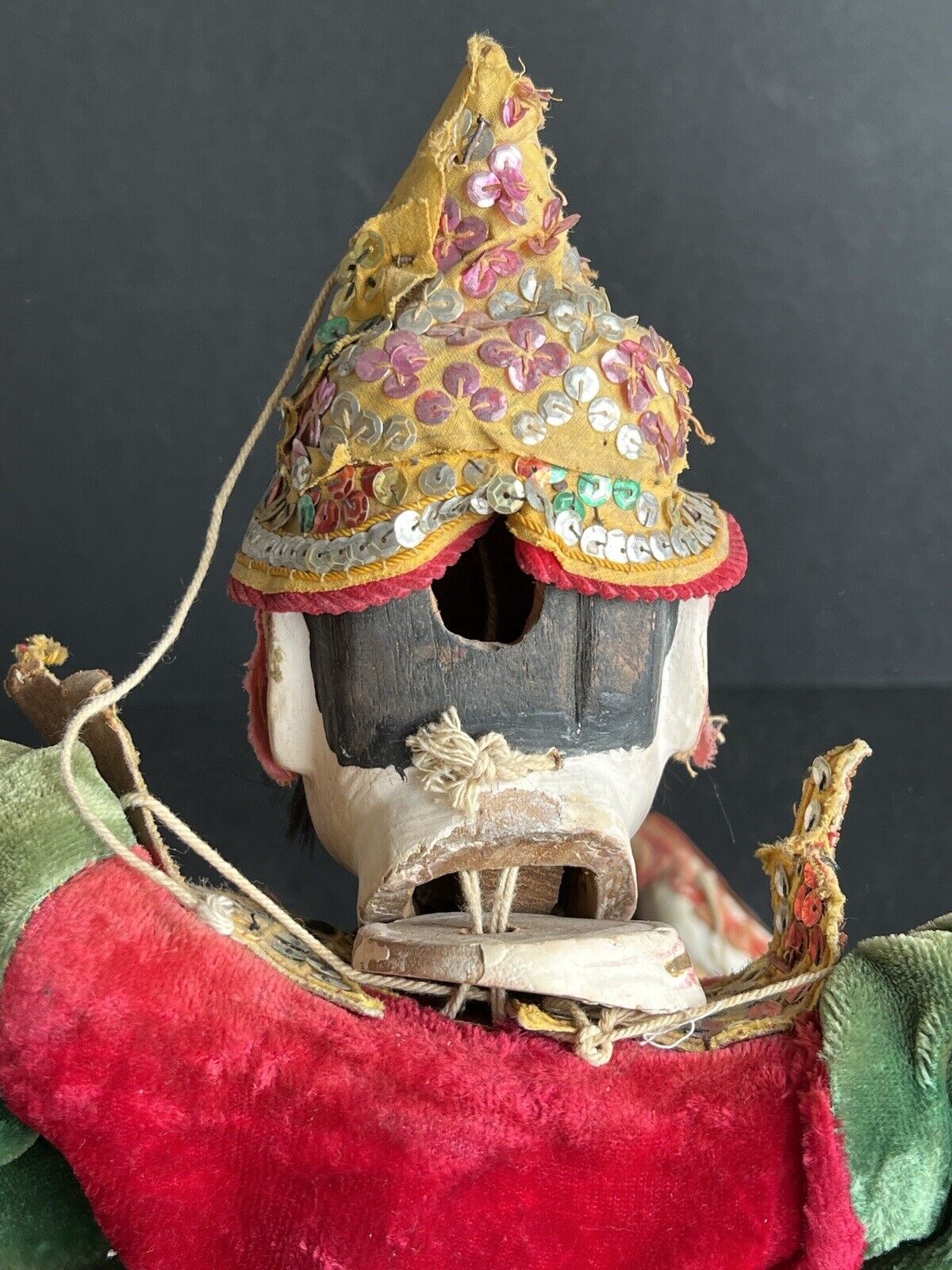 Antique Asian Burmese Folk Art Wooden Puppet Marionette Doll