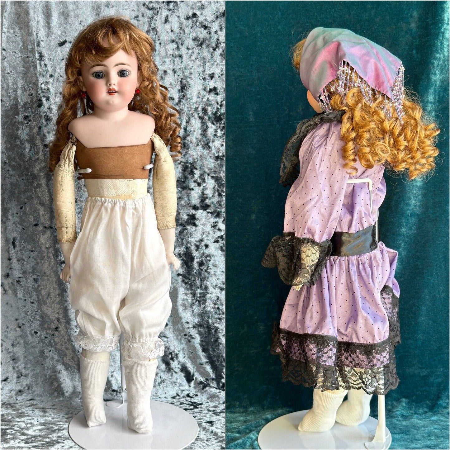 Antique German 20.5” Simon Halbig 1040 Bisque Shoulder Head Doll