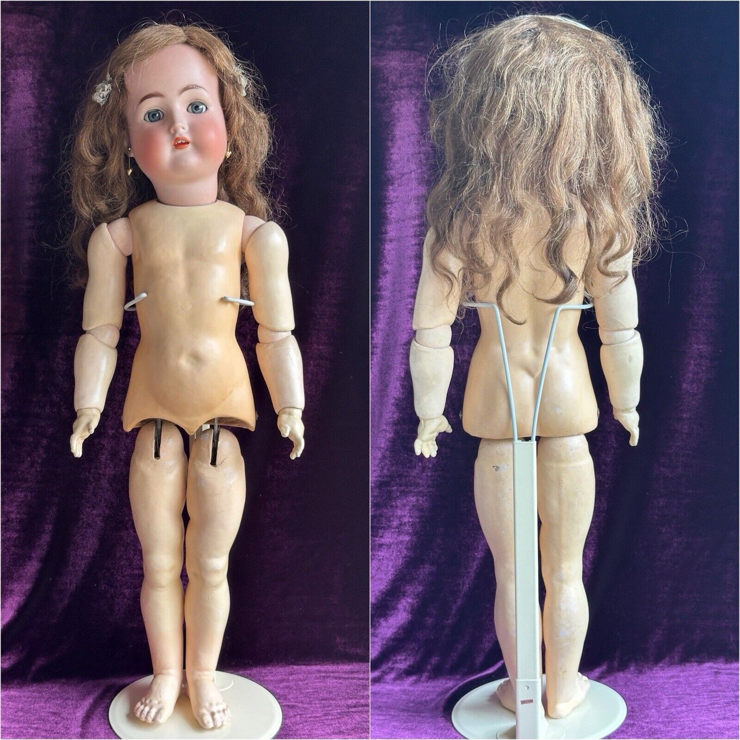 Large Antique German 30” Halbig Kammer Reinhardt Bisque Head Walker Body Doll