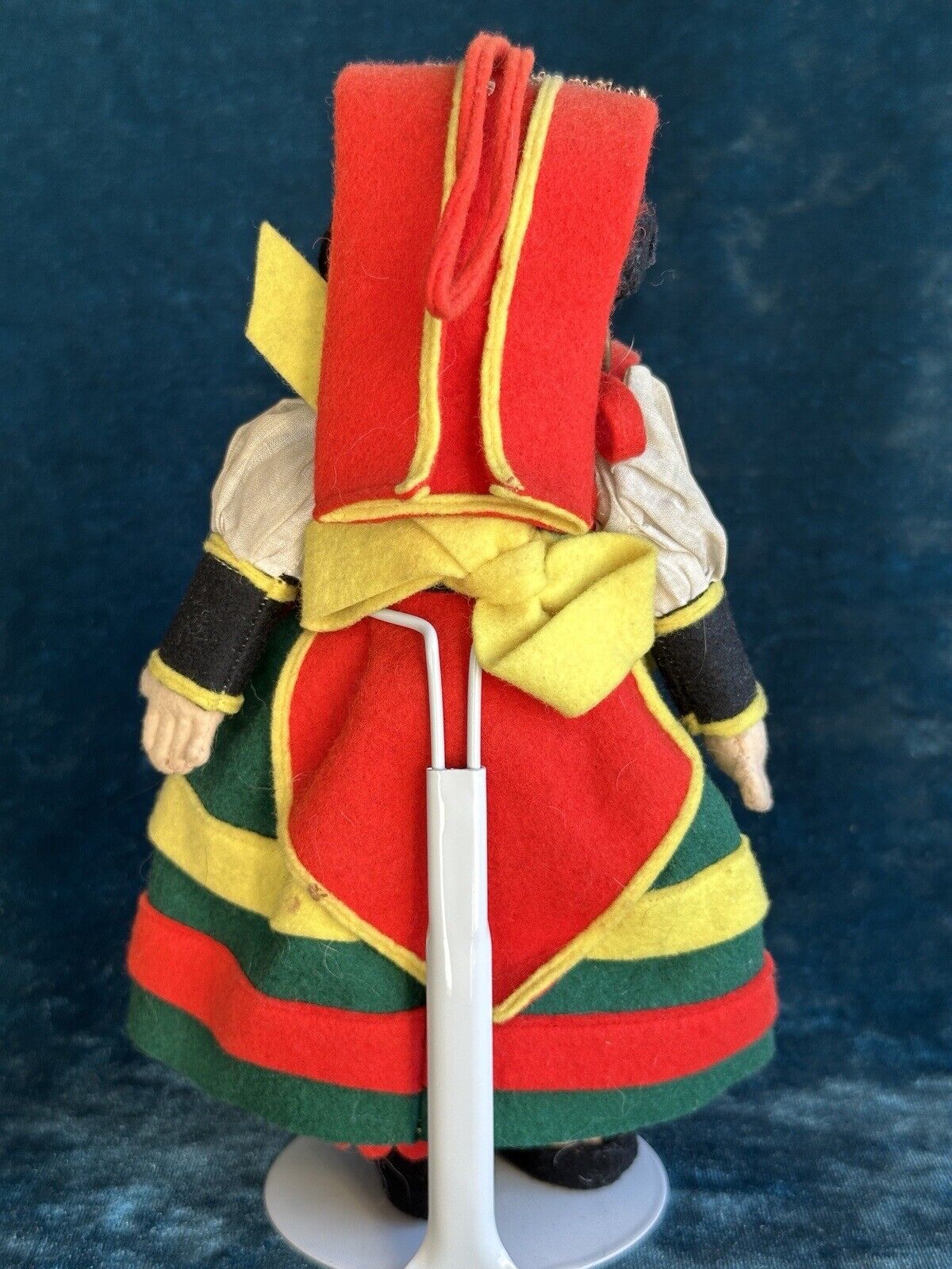 Vintage Italian Mascotte Miniature 8” Lenci Felt/Cloth Hanging Doll