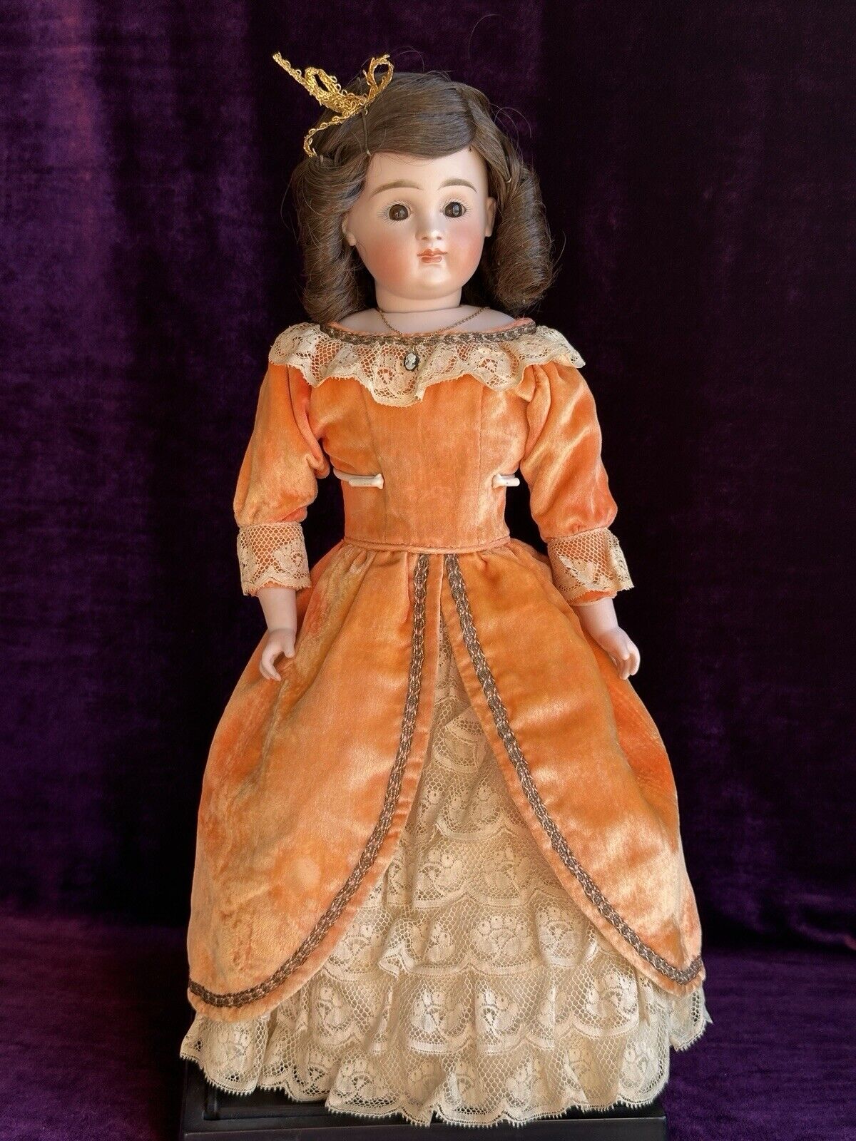 Rare Antique German 16” Early Kestner 9 Closed Mouth Swivel Neck Bisque Doll