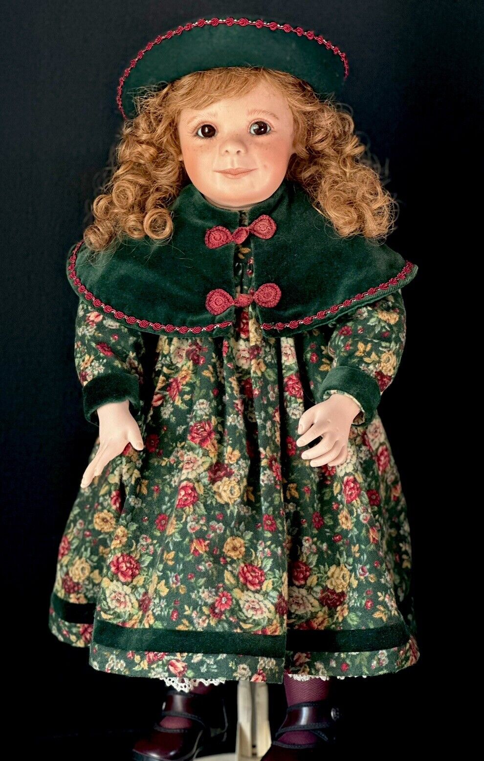 Collectible Porcelain 24” Doll by Virginia Turner LE 150 Christmas Outfit