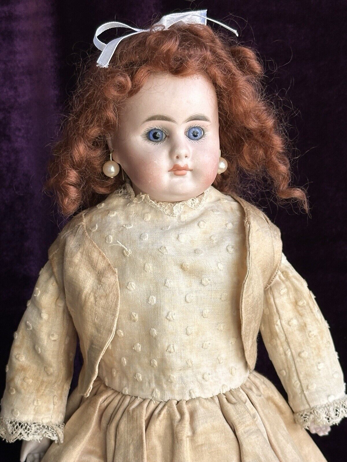 Antique German 16” Gebruder Kuhnlenz 38-28 (?) Bisque Shoulder Belton Head Doll