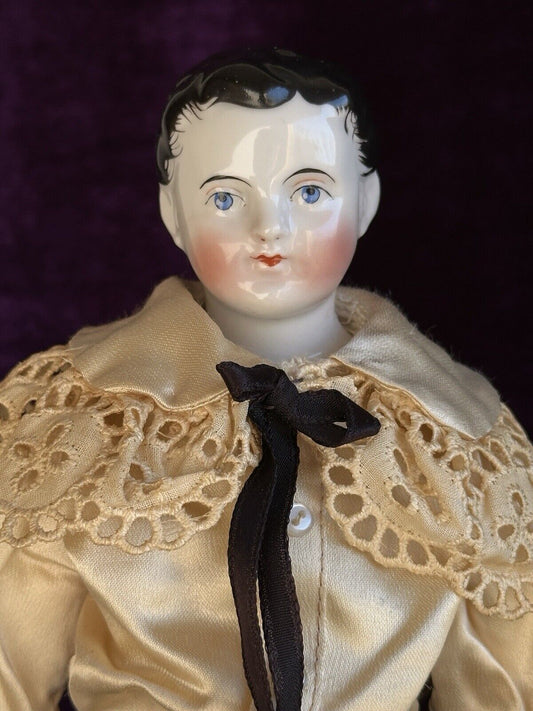 Rare Antique French (?) 13” Kinderkoff (?) Male China Head Young Gentleman Doll