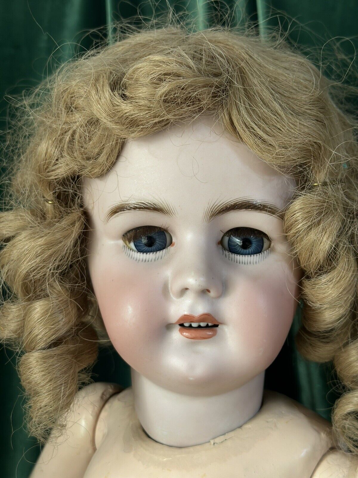 Antique Large 29” Department Jumeau Bisque Head Doll Working Voicebox