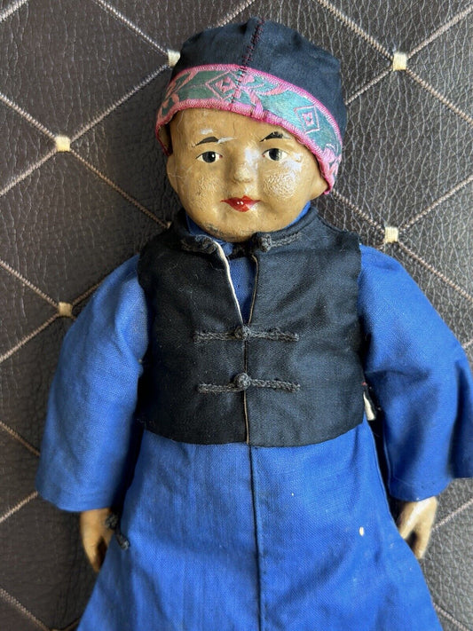 Antique Chinese Martha Chase Style FIve Finger Ching Child Missions Doll