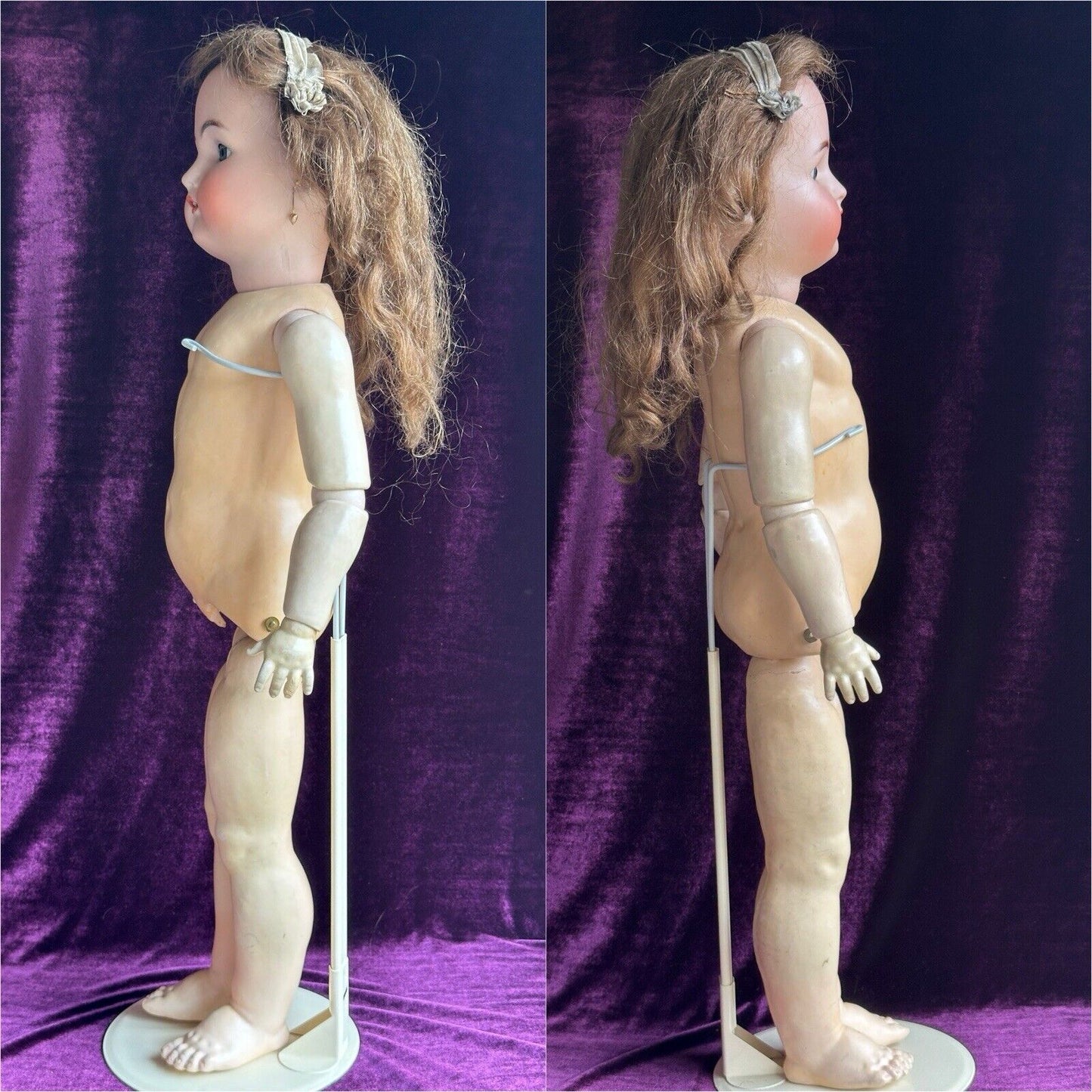 Large Antique German 30” Halbig Kammer Reinhardt Bisque Head Walker Body Doll