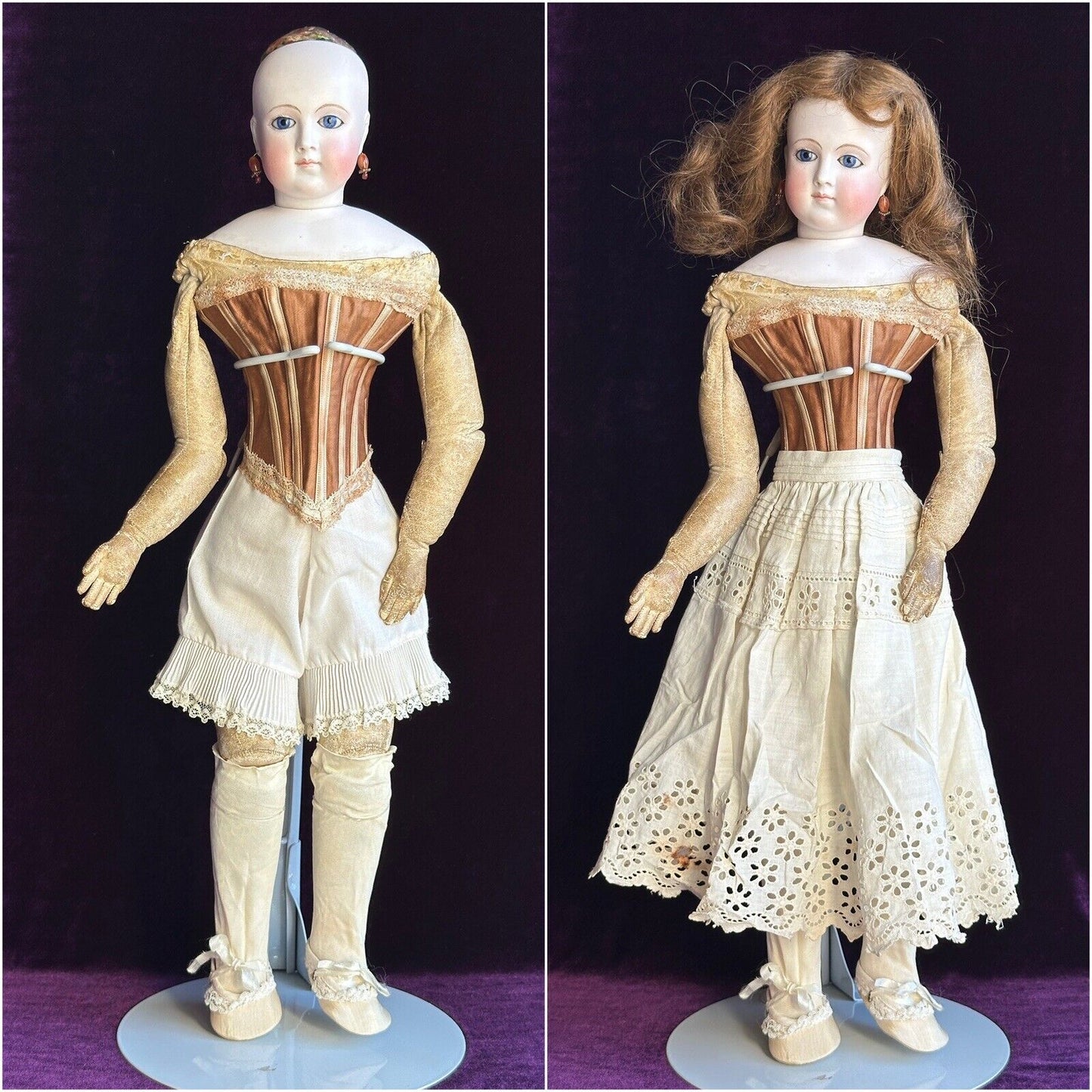 Large Antique 21” Portrait Jumeau French Fashion Bisque Shoulder Head Doll