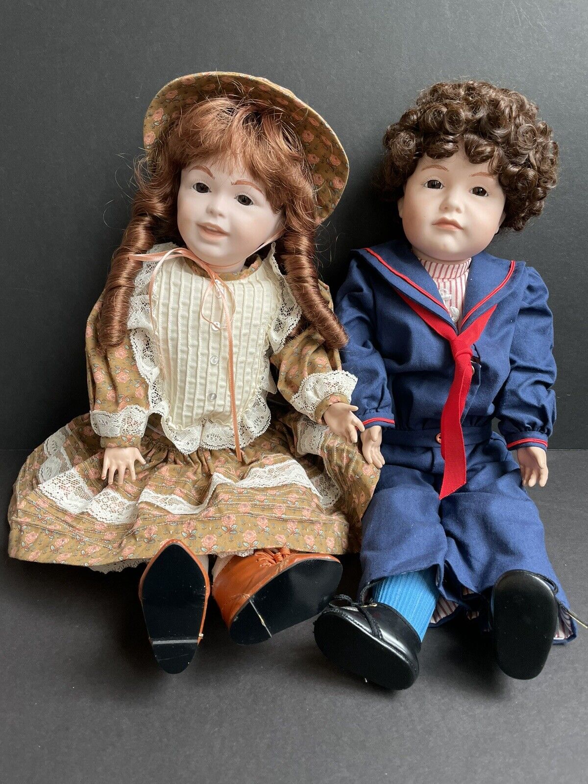 2 Vintage Reproduction Dolls Kammer Reinhardt 114, SFBJ Laughing Jumeau