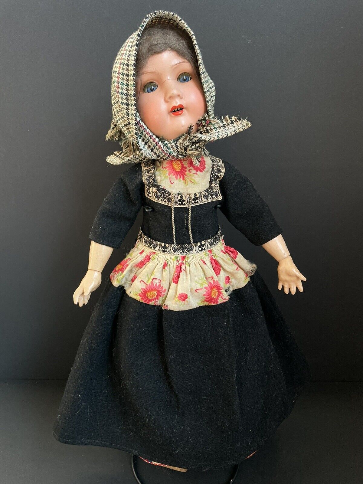 Antique German Armand Marseille All Composition Doll Traditional Dutch Costume
