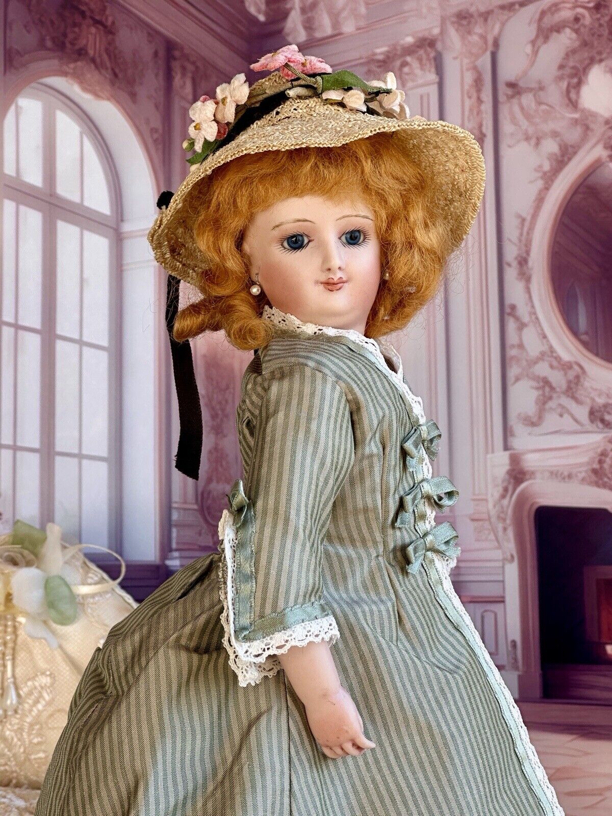 Artist 12” Porcelain Reproduction of Antique French Smiling Bru Fashion Doll