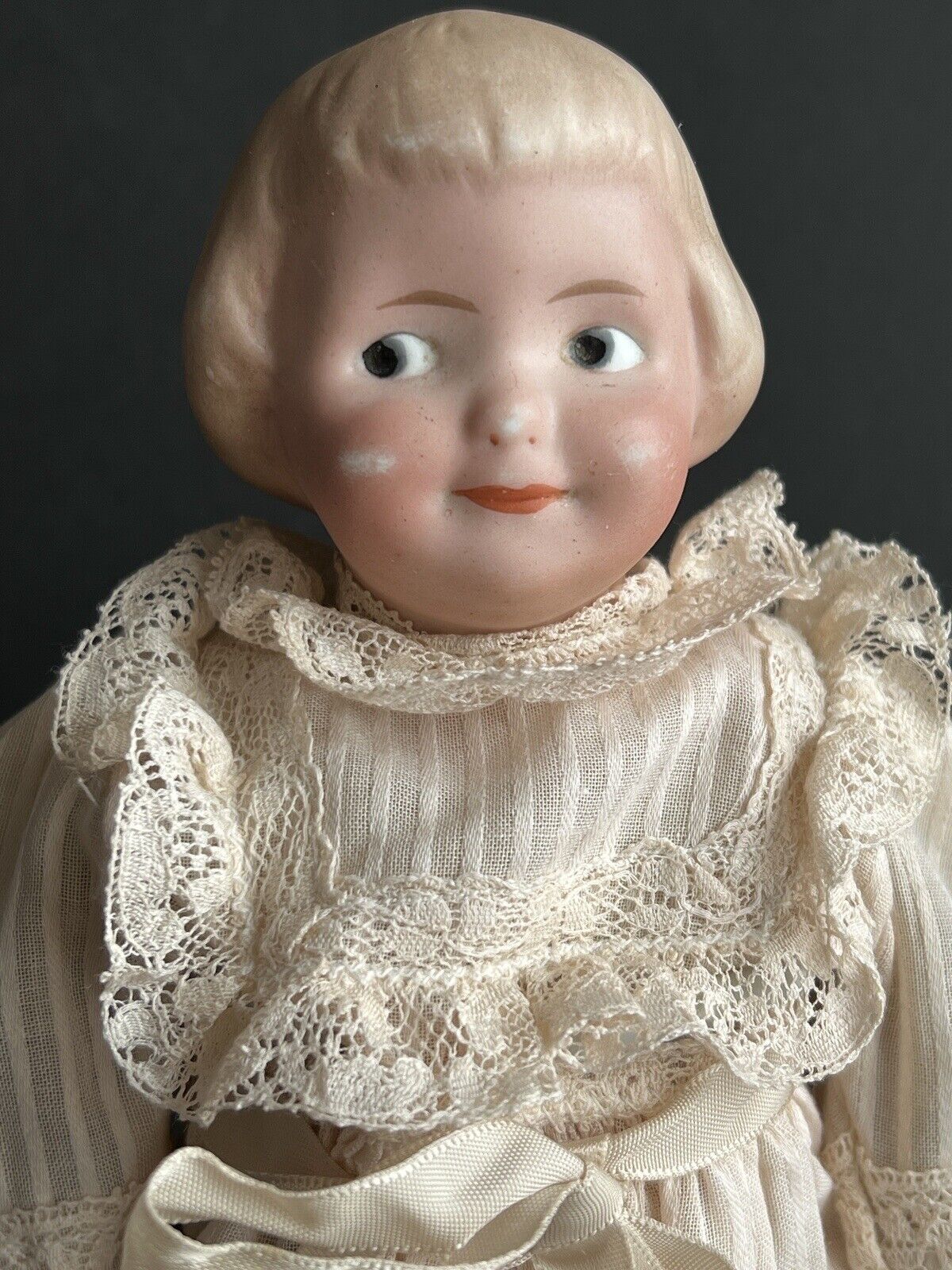 Antique German 13” Gebruder Heubach Googly Girl Bisque Head Doll