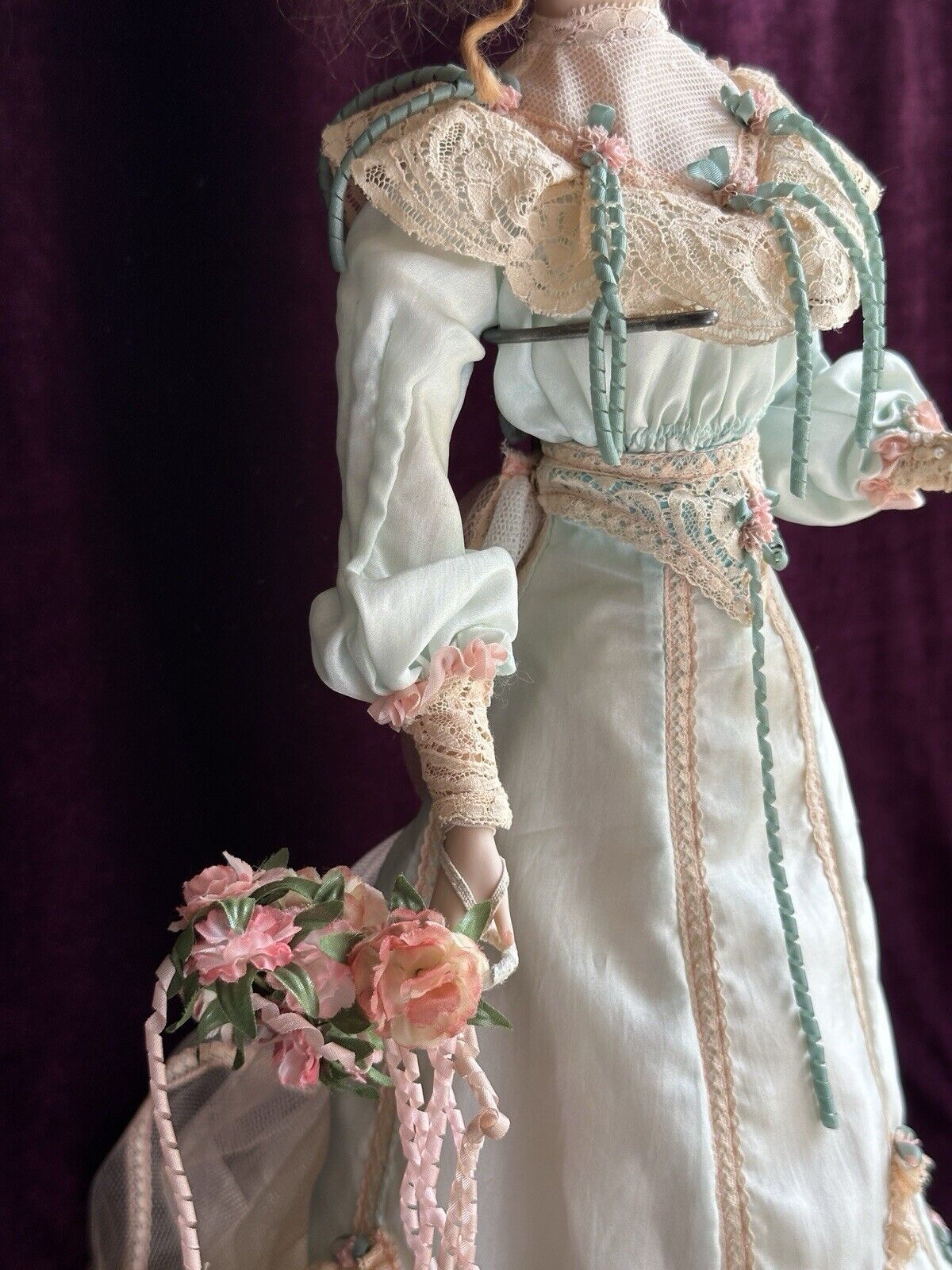 Franklin Mint Heirloom 22” Gibson Girl Victorian Porcelain Bridesmaids Doll