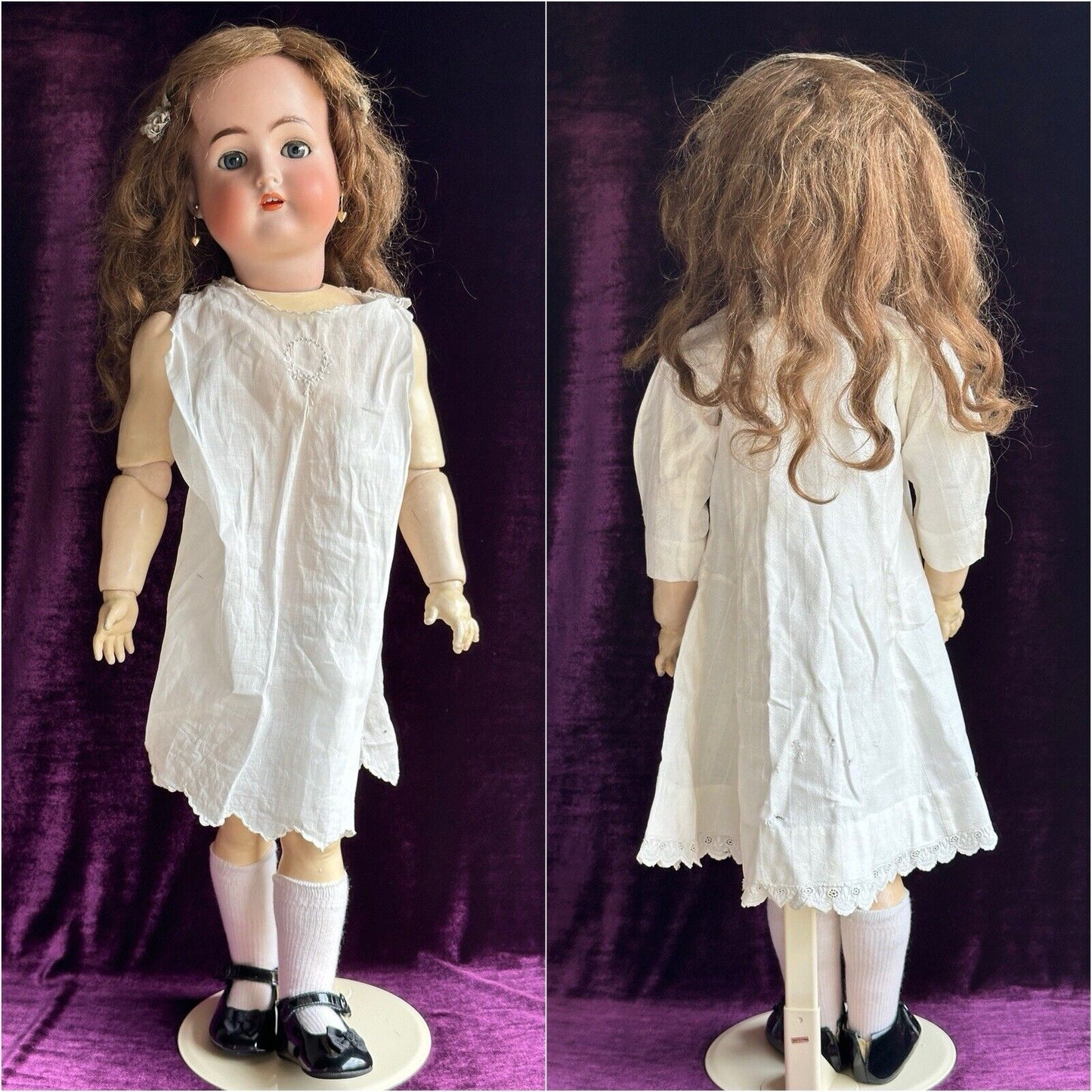 Large Antique German 30” Halbig Kammer Reinhardt Bisque Head Walker Body Doll