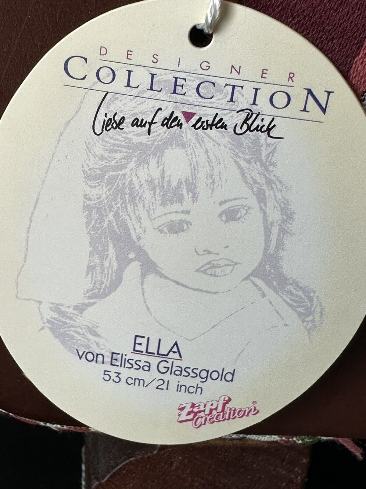 Collectible German Vinyl 21” Doll “Ella” by Elissa Glassgold for Zapf Creation