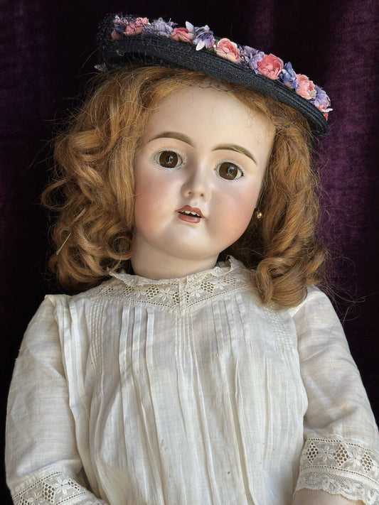 Huge Lifesize Antique German 36” Bahr Proschild 252 Bisque Head Girl Doll