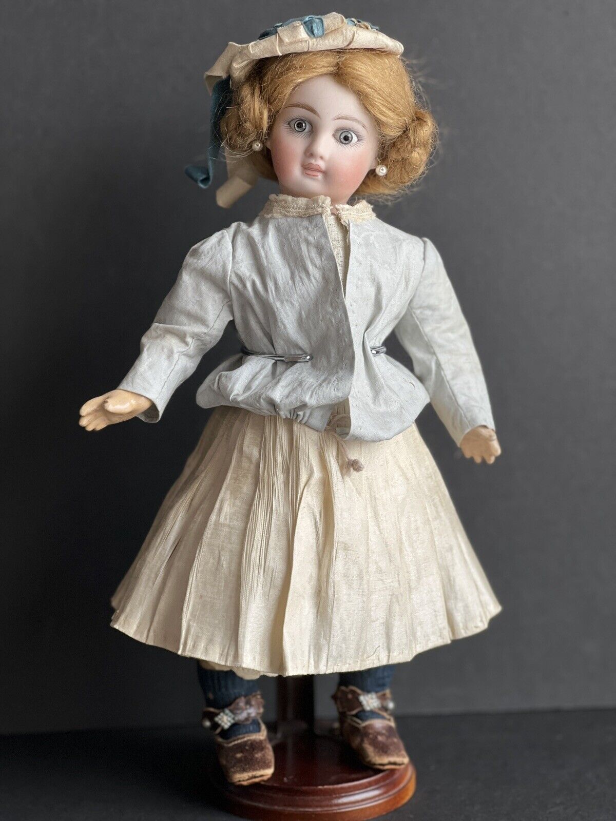 Antique Belton Type Sonnenberg Bru-Like Closed Mouth Bisque Head Doll