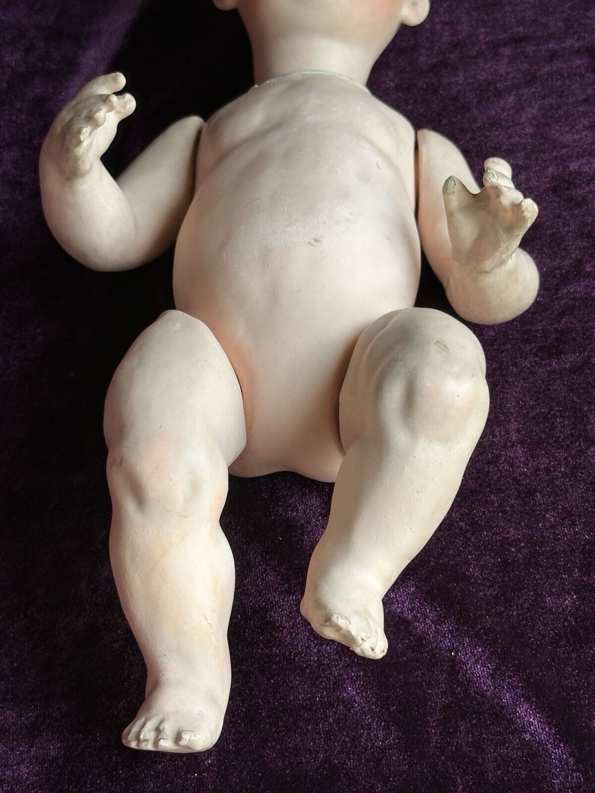 Antique German 10” Gebruder Heubach 6970 Bisque Pouty Closed Mouth Baby Doll