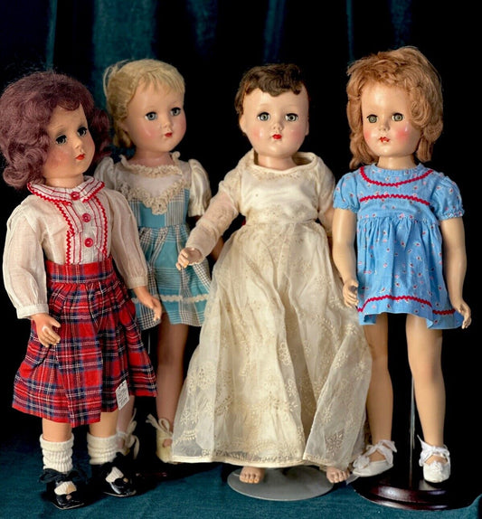 Lot Of 4 Vintage 1950’s Hard Plastic R&B Type 17” Dolls