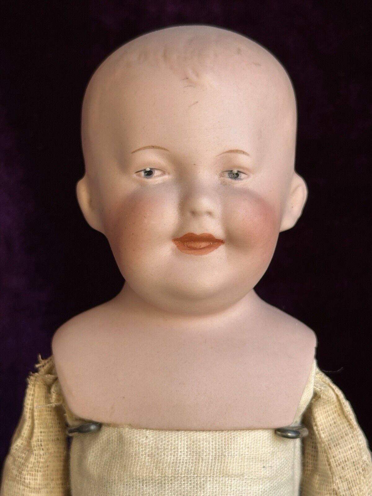 Antique German 11” Gebruder Heubach 7647 Bisque Shoulder Head Character Boy Doll