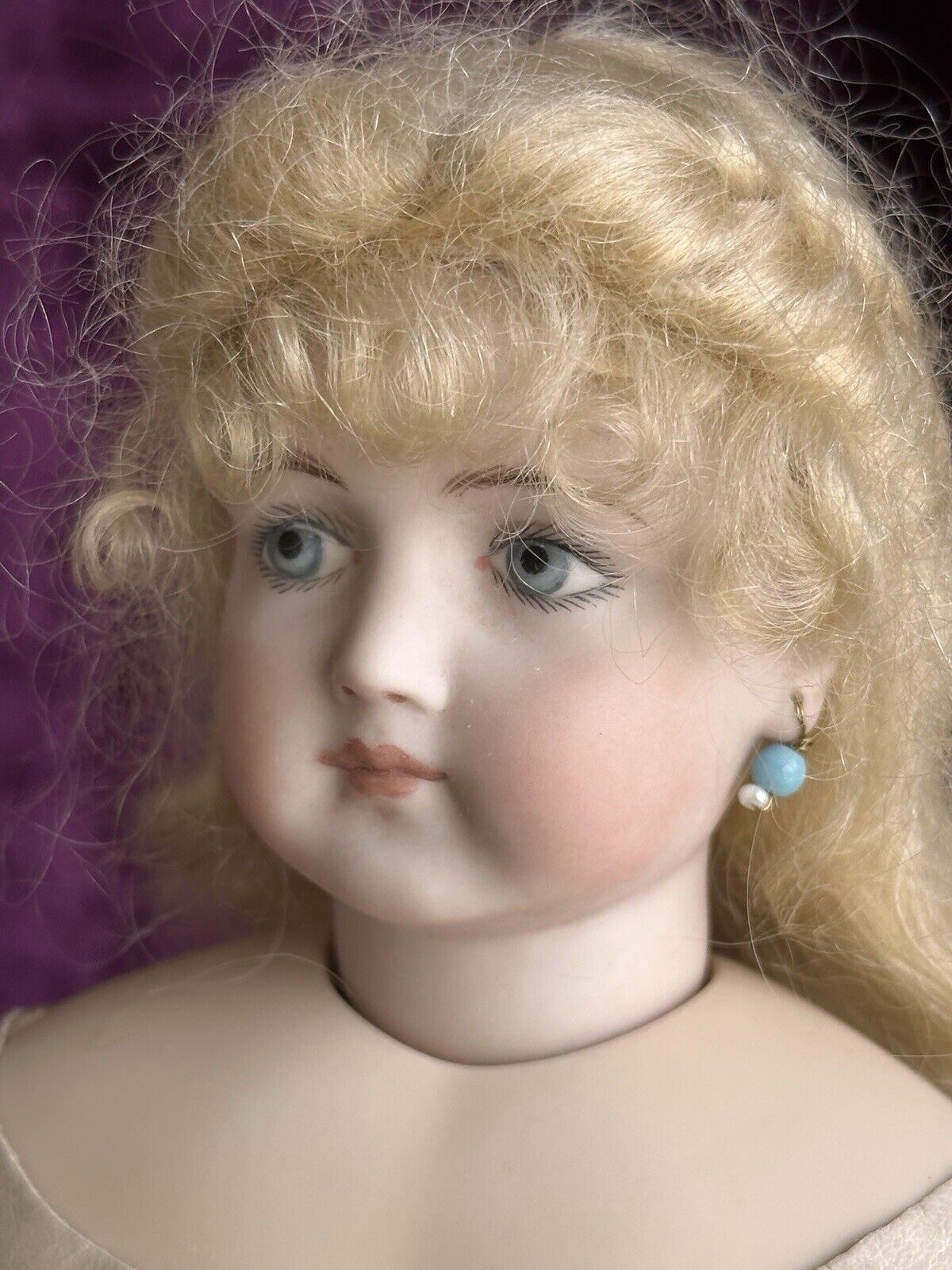 Contemporary OOAK Repro Portrait Jumeau Porcelain Head BJD Resin Body Doll