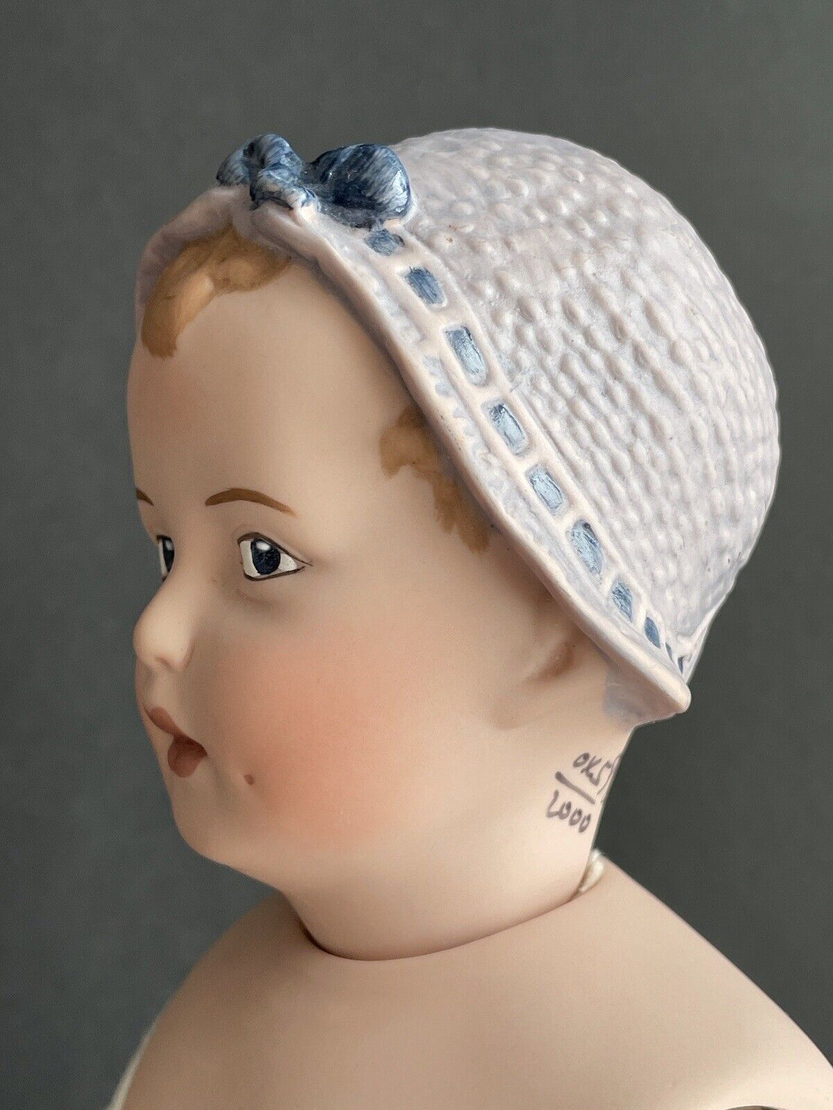 14” Reproduction of Antique German Gebruder Heubach Bonnet Doll