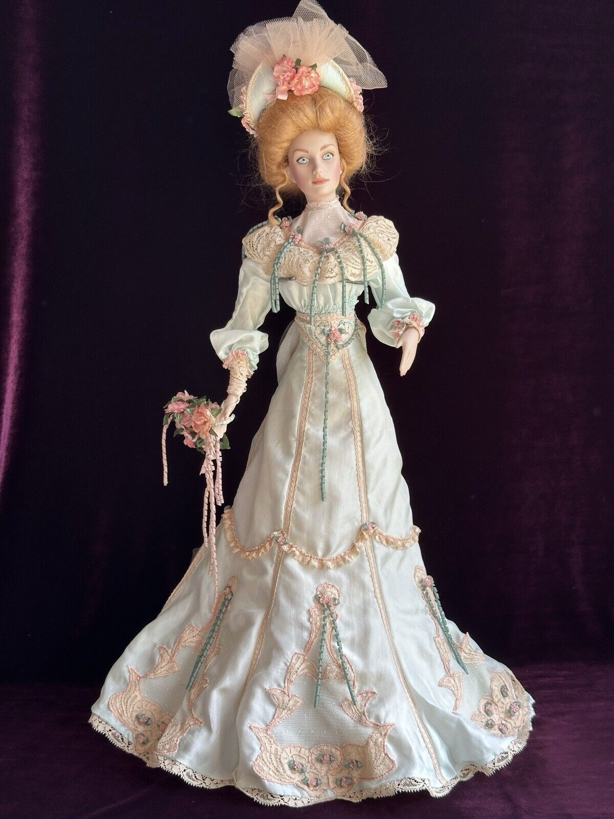 Franklin Mint Heirloom 22” Gibson Girl Victorian Porcelain Bridesmaids Doll