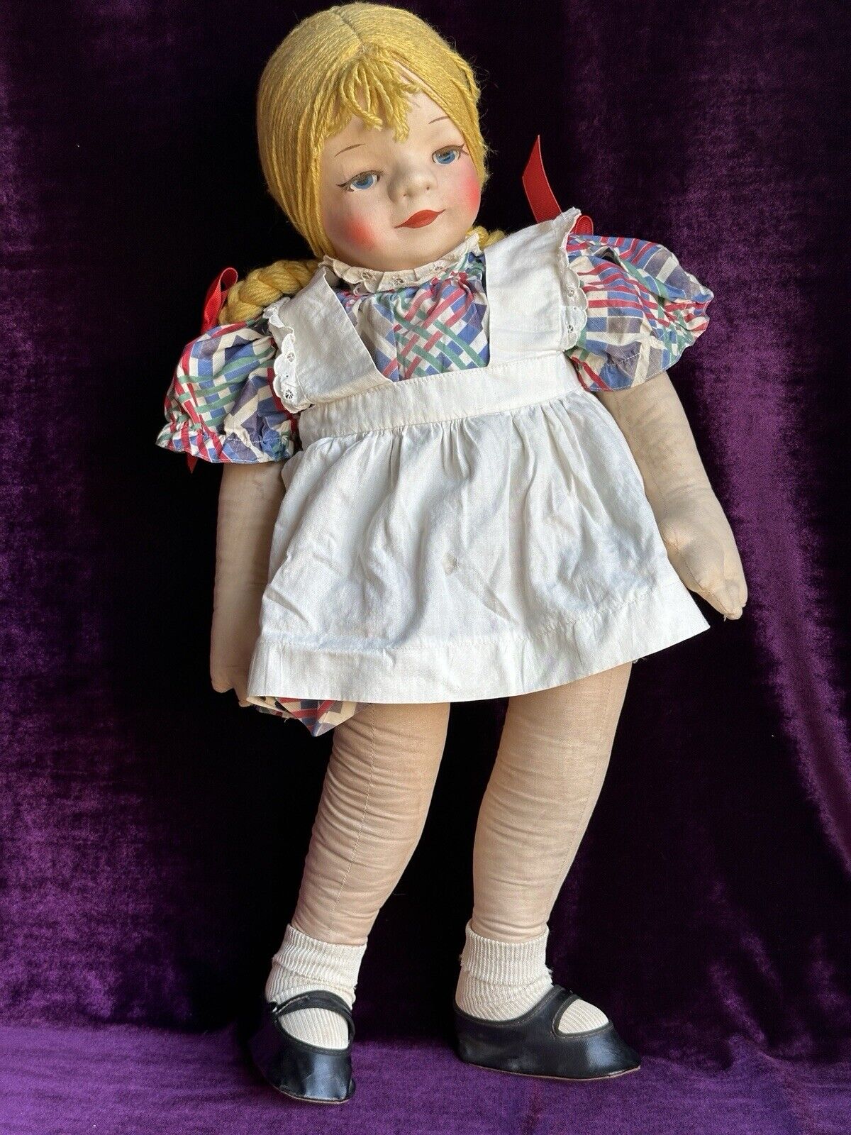 Rare Vintage Large 25” Georgene Averill Mask Face Cloth Doll