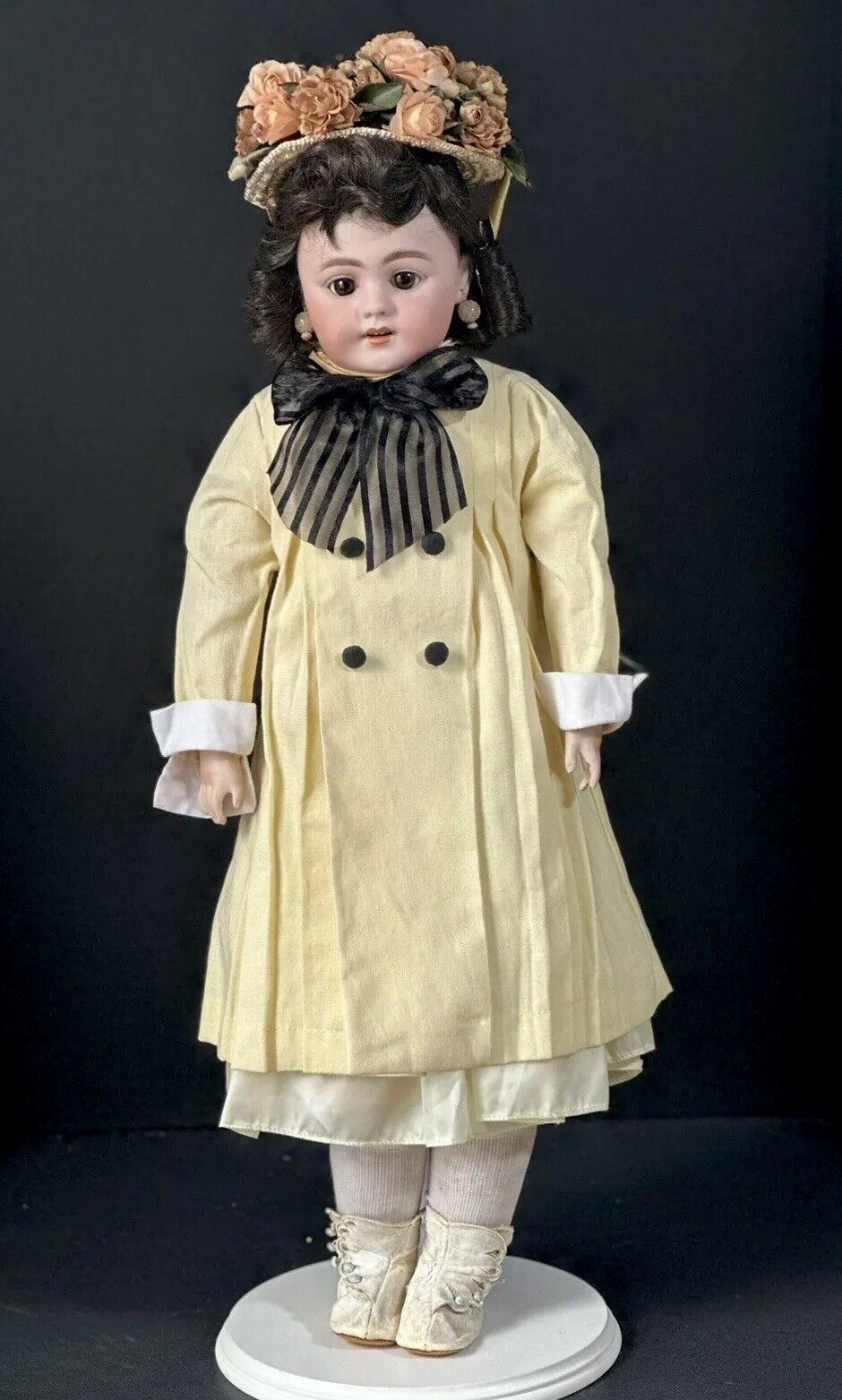 Antique German Simon Halbig  22” Doll Turned Head Mold 1010 Dept Leather Body
