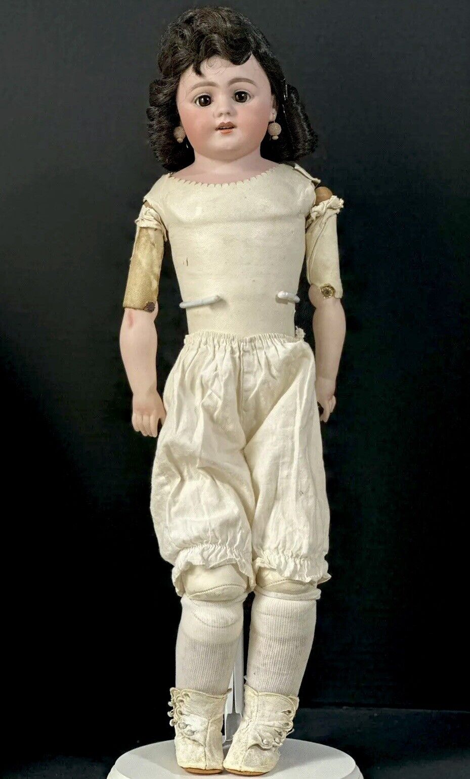 Antique German Simon Halbig  22” Doll Turned Head Mold 1010 Dept Leather Body