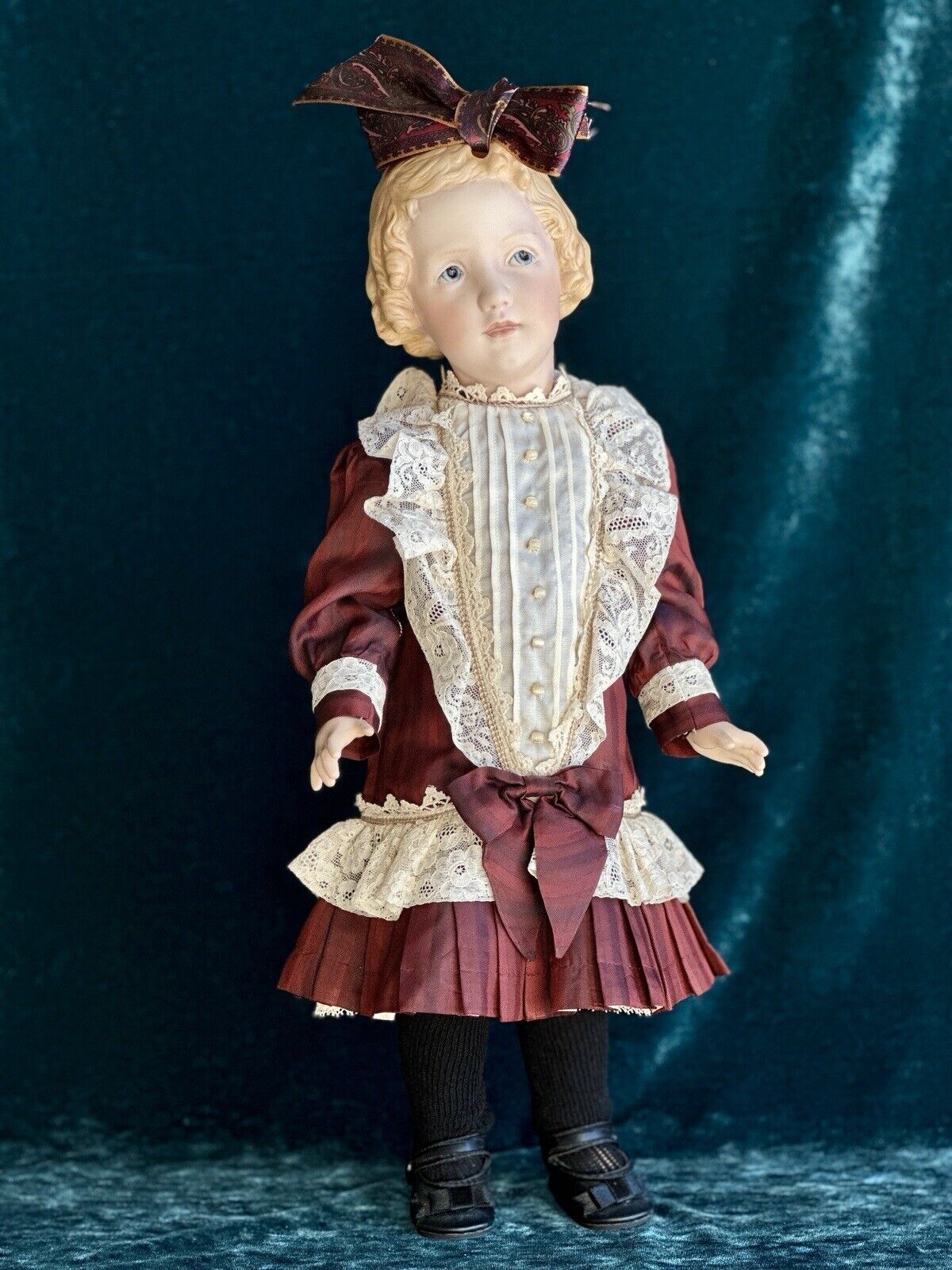 Porcelain/Composition 18” Reproduction of Antique German Gebruder Heubach Doll