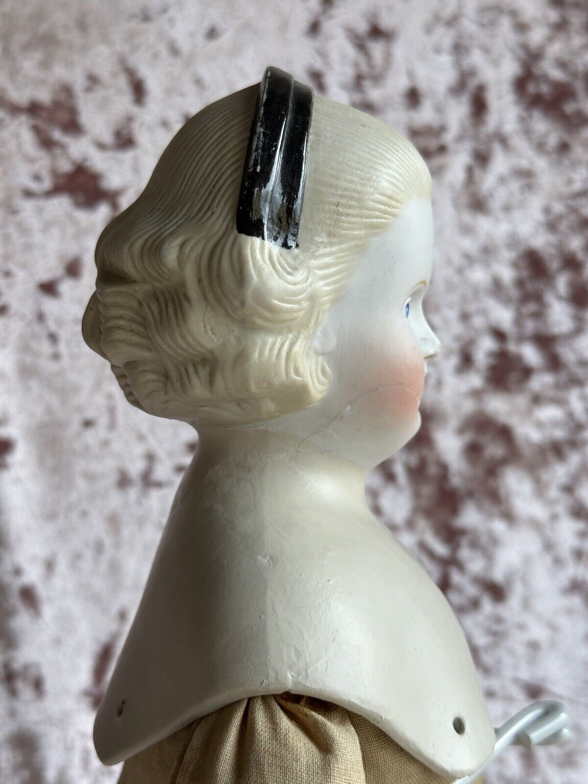 Antique German Large 22” Alice in Wonderland Parian Bisque Head China Doll