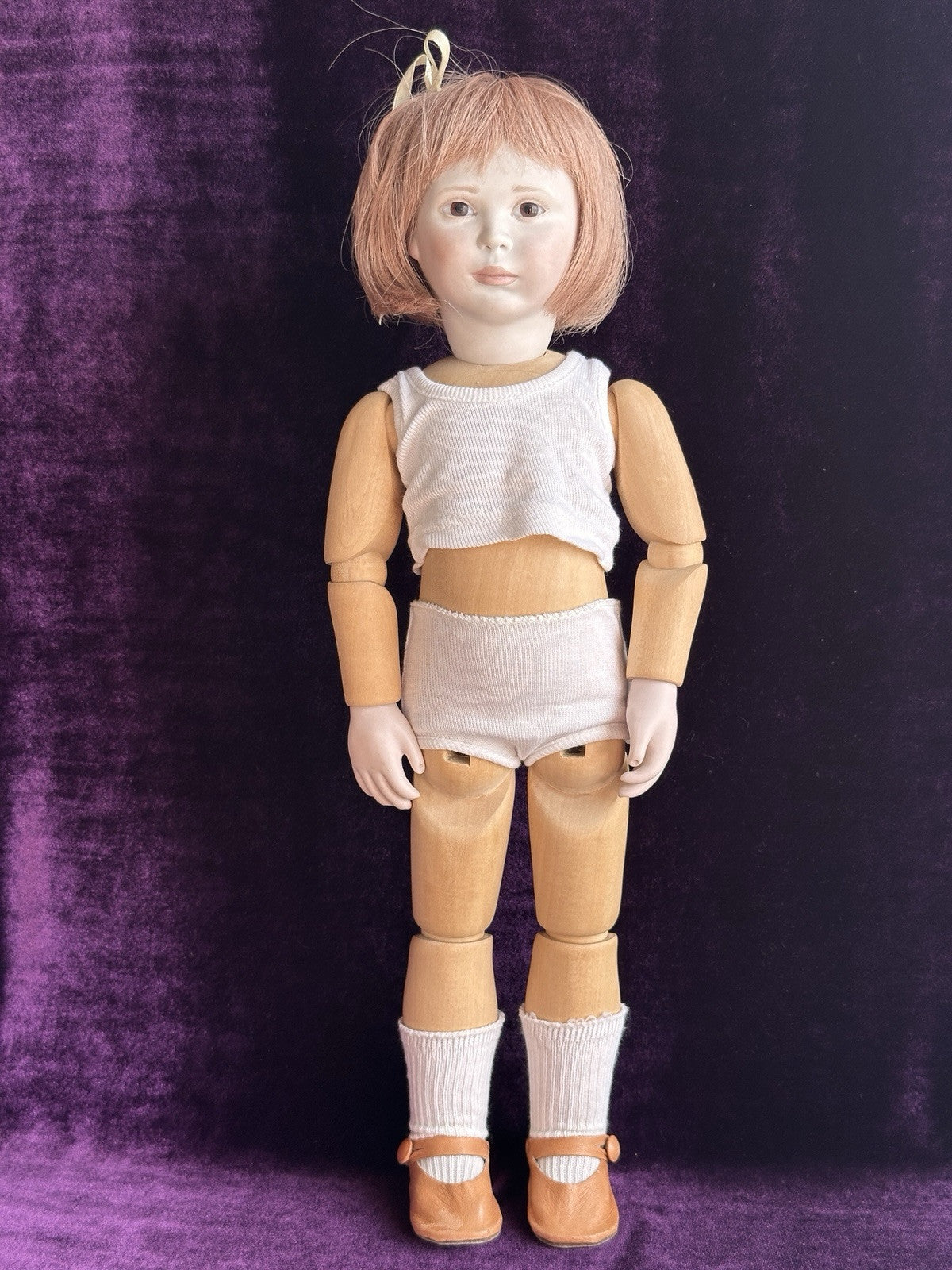 Collectible 17.5” Porcelain Wood Doll Medium Beth by Lynne & Michael Roche